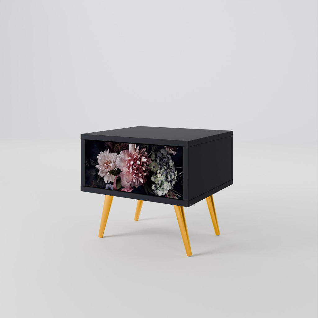 PURE BLOSSOM Nachttisch in Schwarz