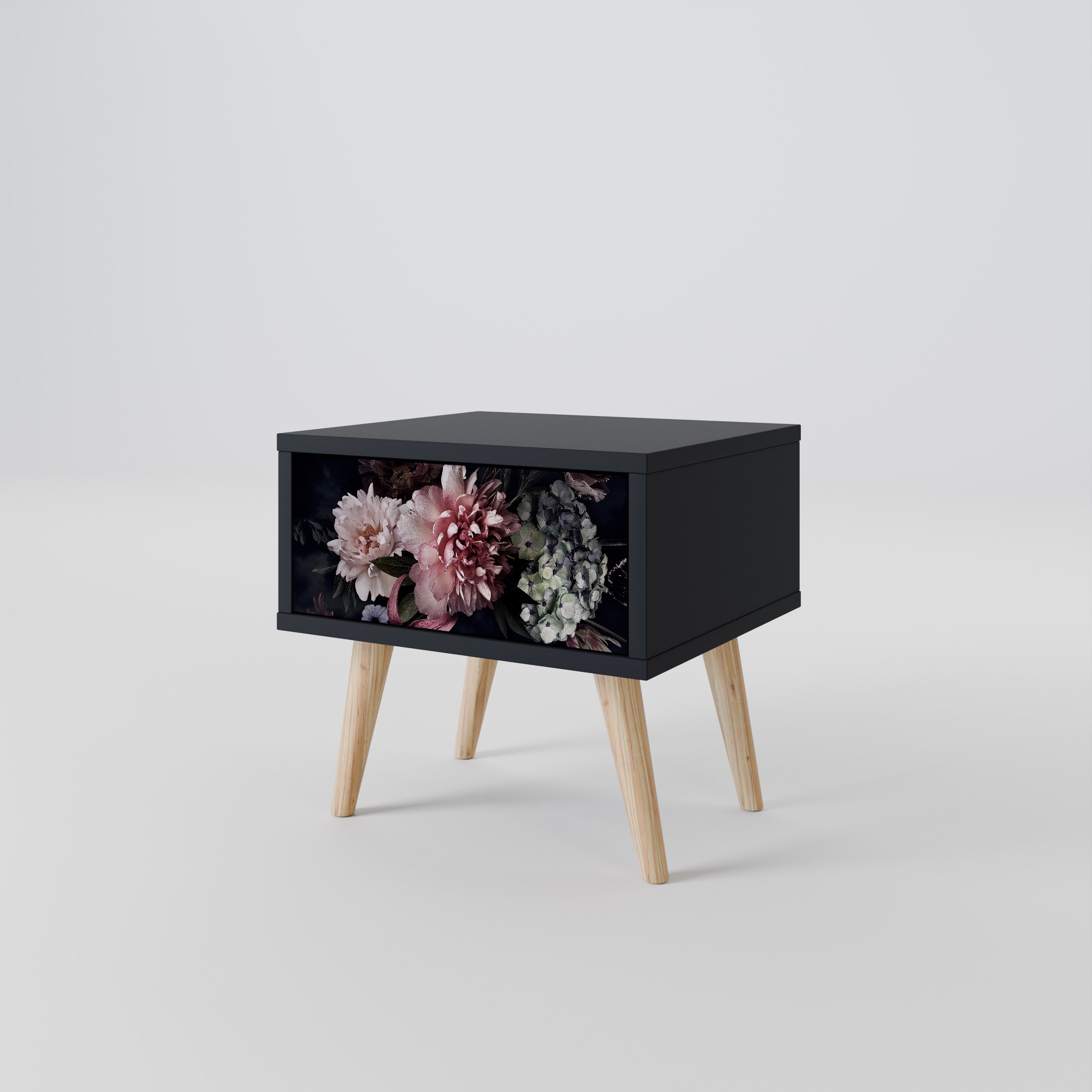 PURE BLOSSOM Nachttisch in Schwarz