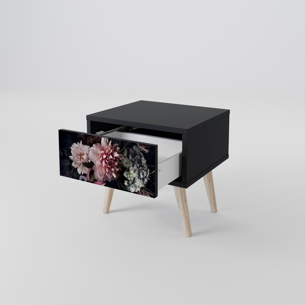 PURE BLOSSOM Nachttisch in Schwarz