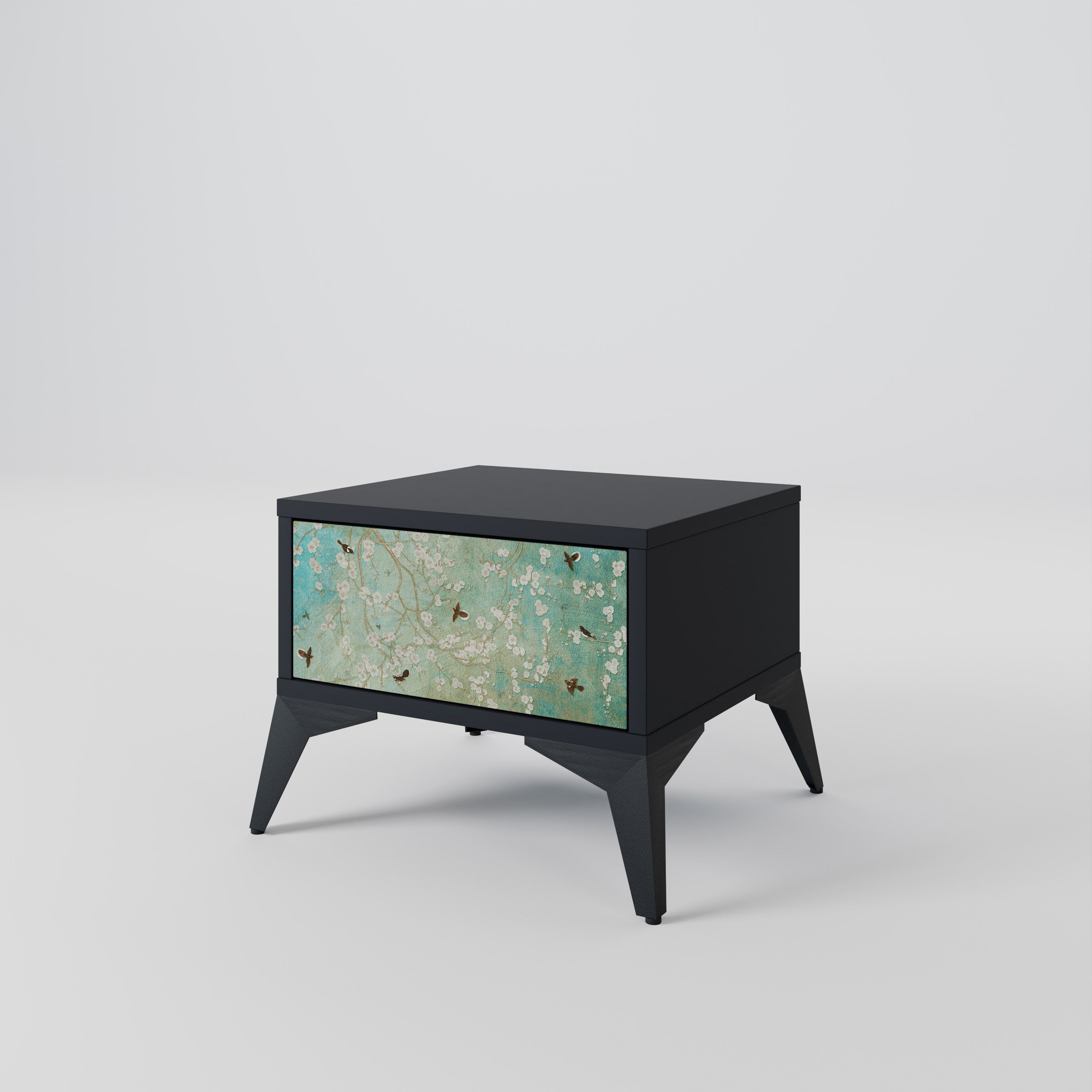 BLOOMING CHARM Nachttisch in Schwarz