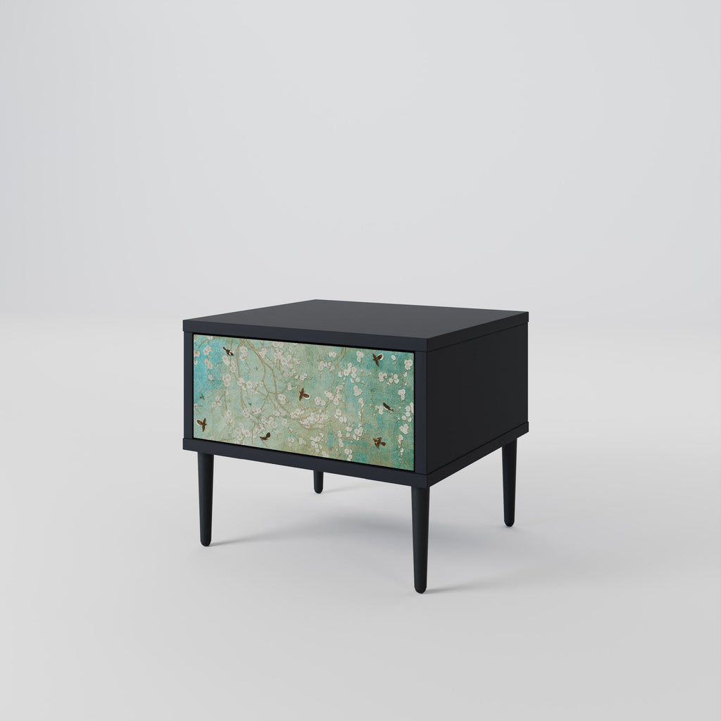 BLOOMING CHARM Nachttisch in Schwarz