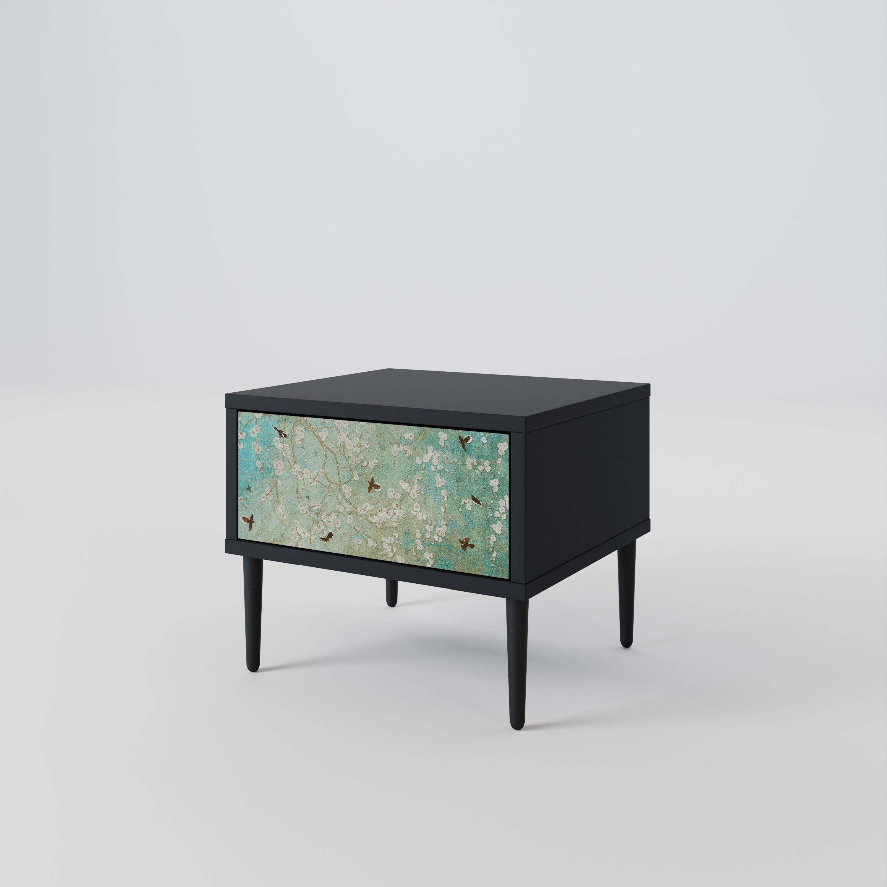 BLOOMING CHARM Nachttisch in Schwarz