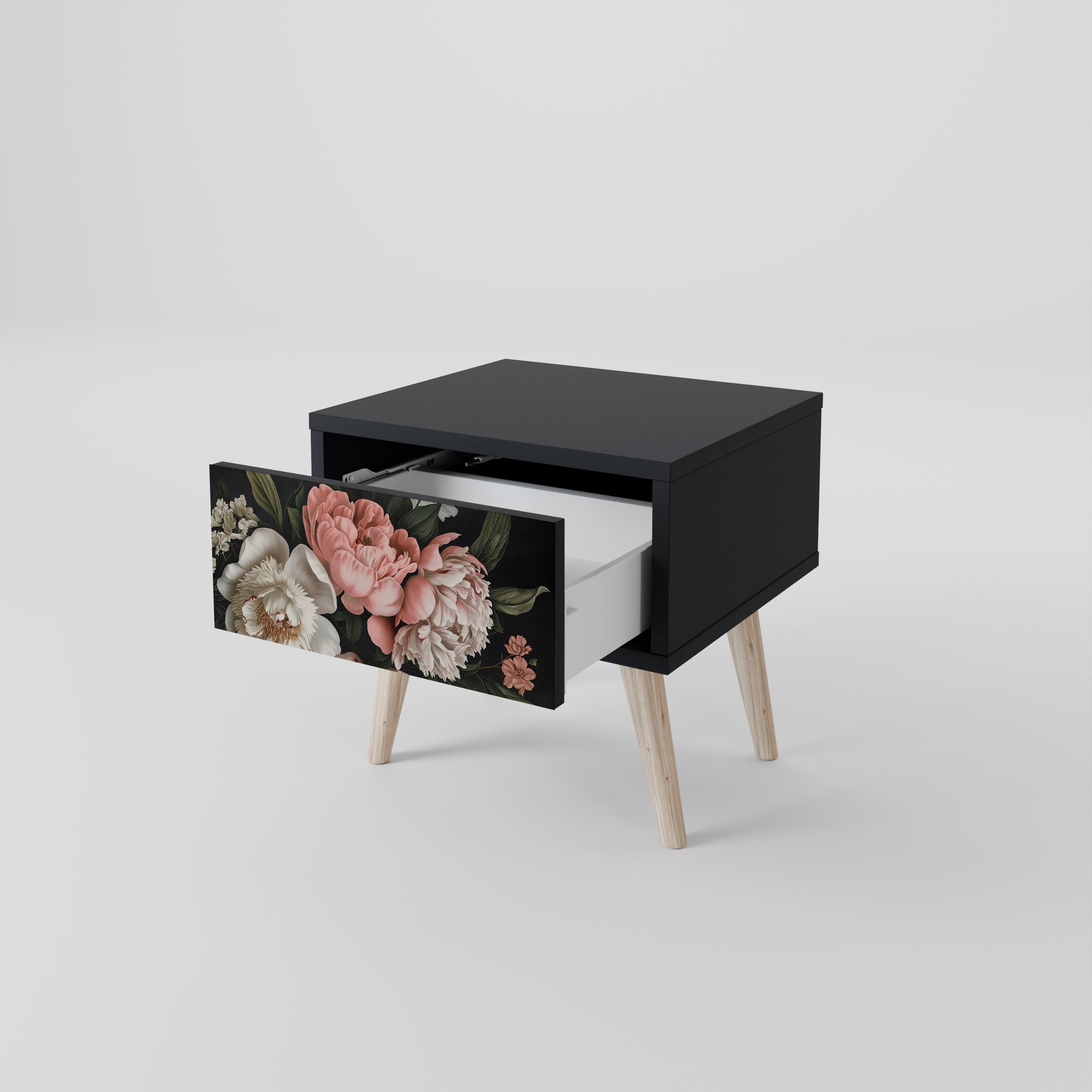 LUSH ELEGANCE Nachttisch in Schwarz