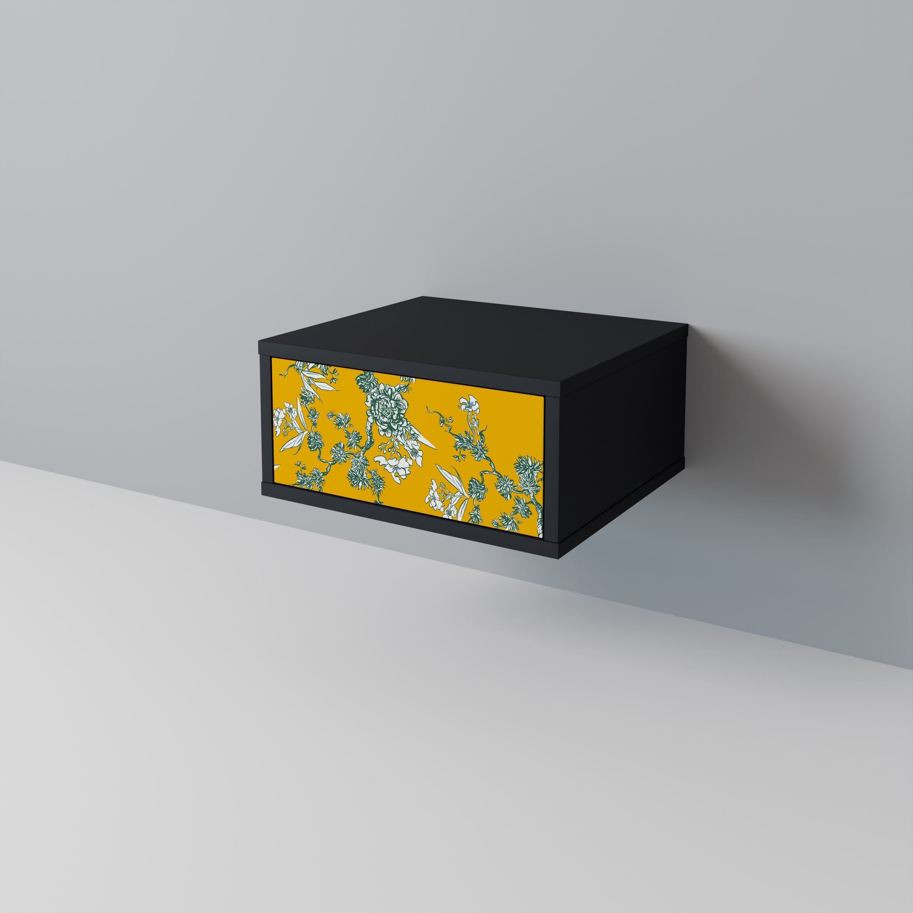 YELLOW CHINOISERIE Nachttisch in schwarzem Finish