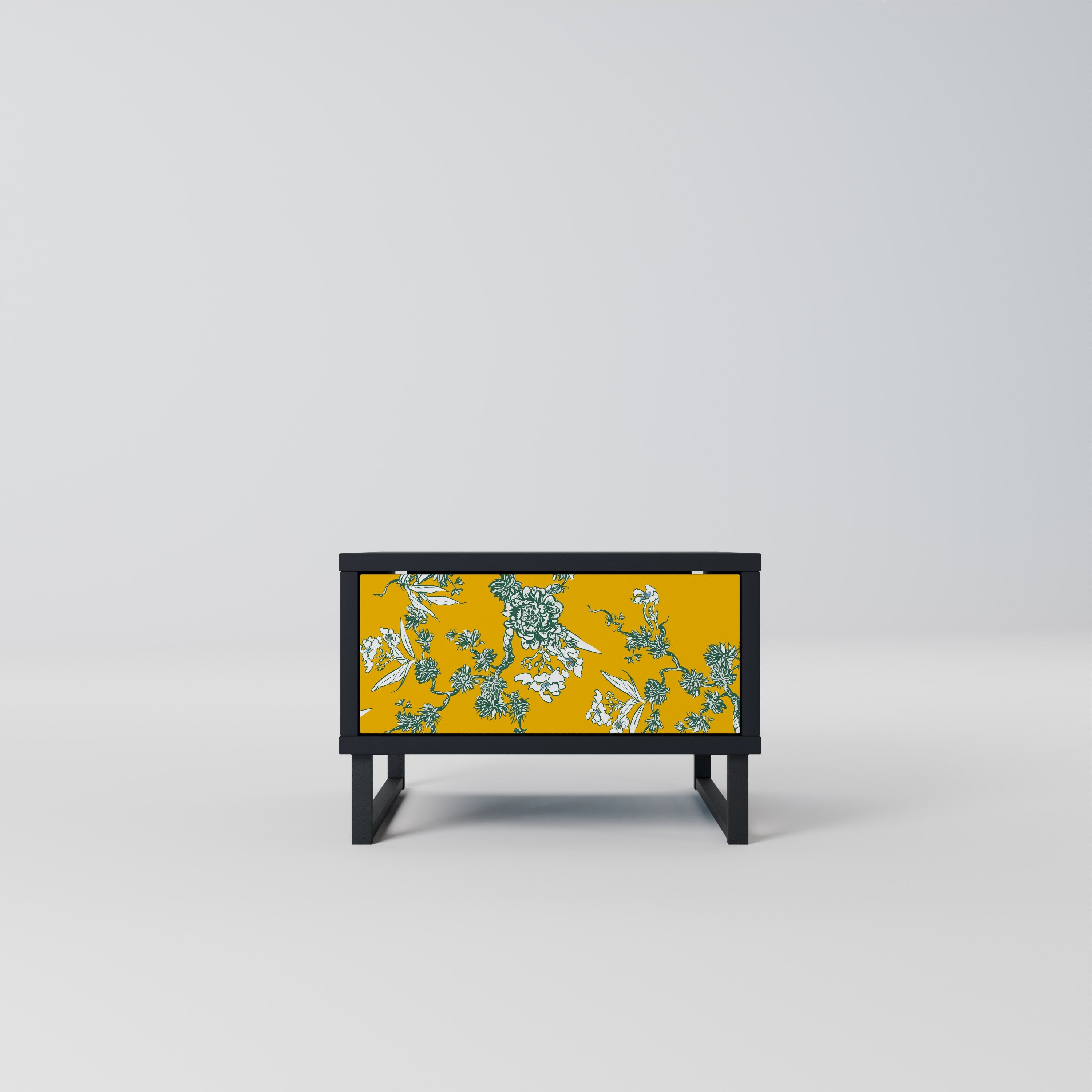 YELLOW CHINOISERIE Nachttisch in schwarzem Finish