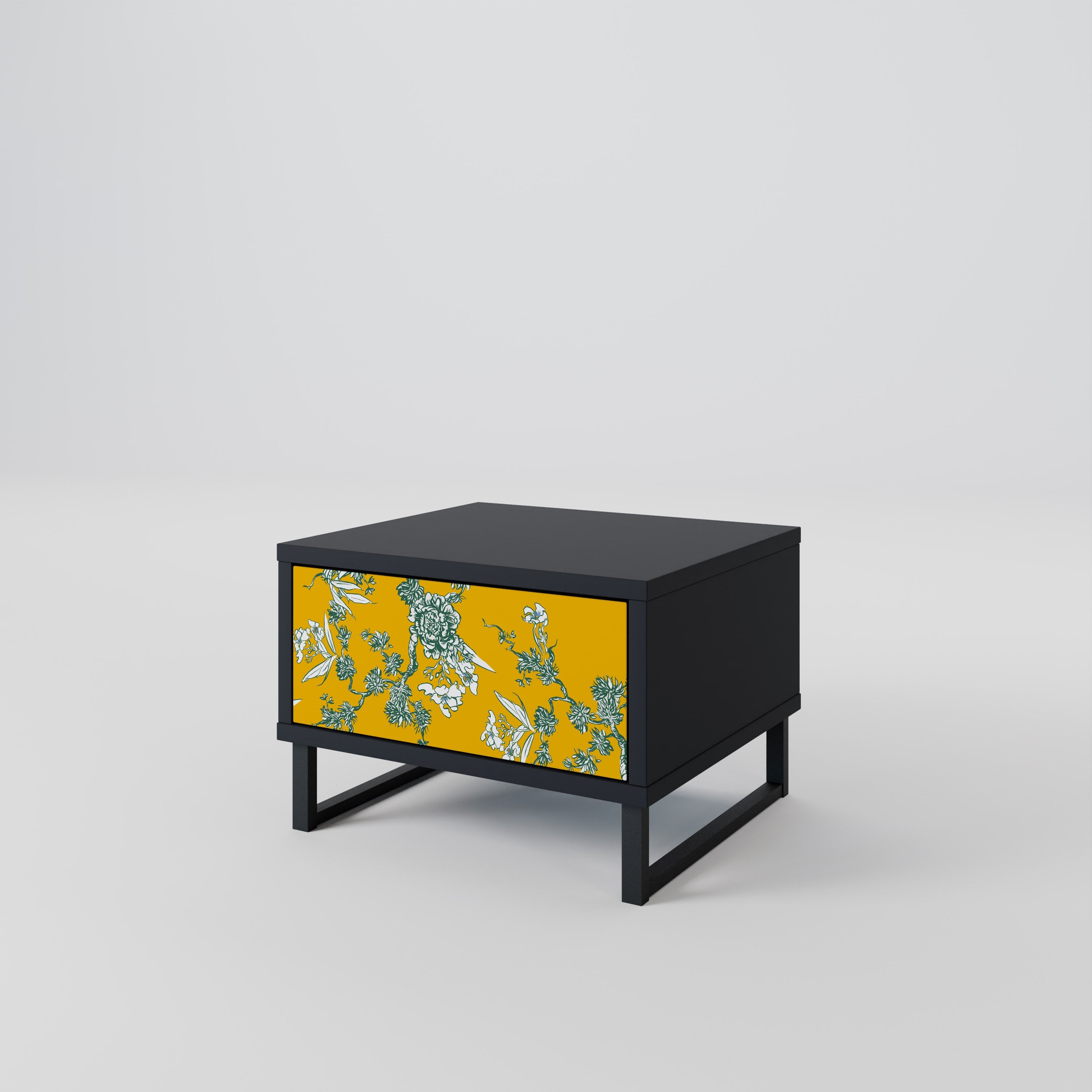 YELLOW CHINOISERIE Nachttisch in schwarzem Finish