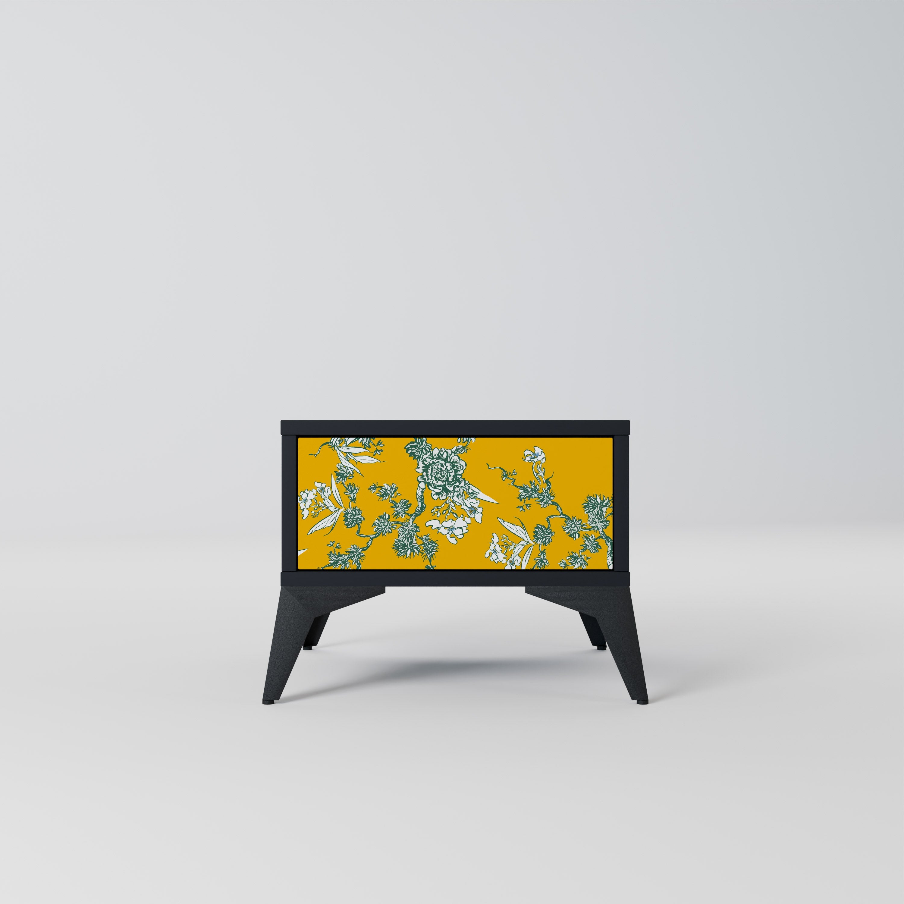 YELLOW CHINOISERIE Nachttisch in schwarzem Finish
