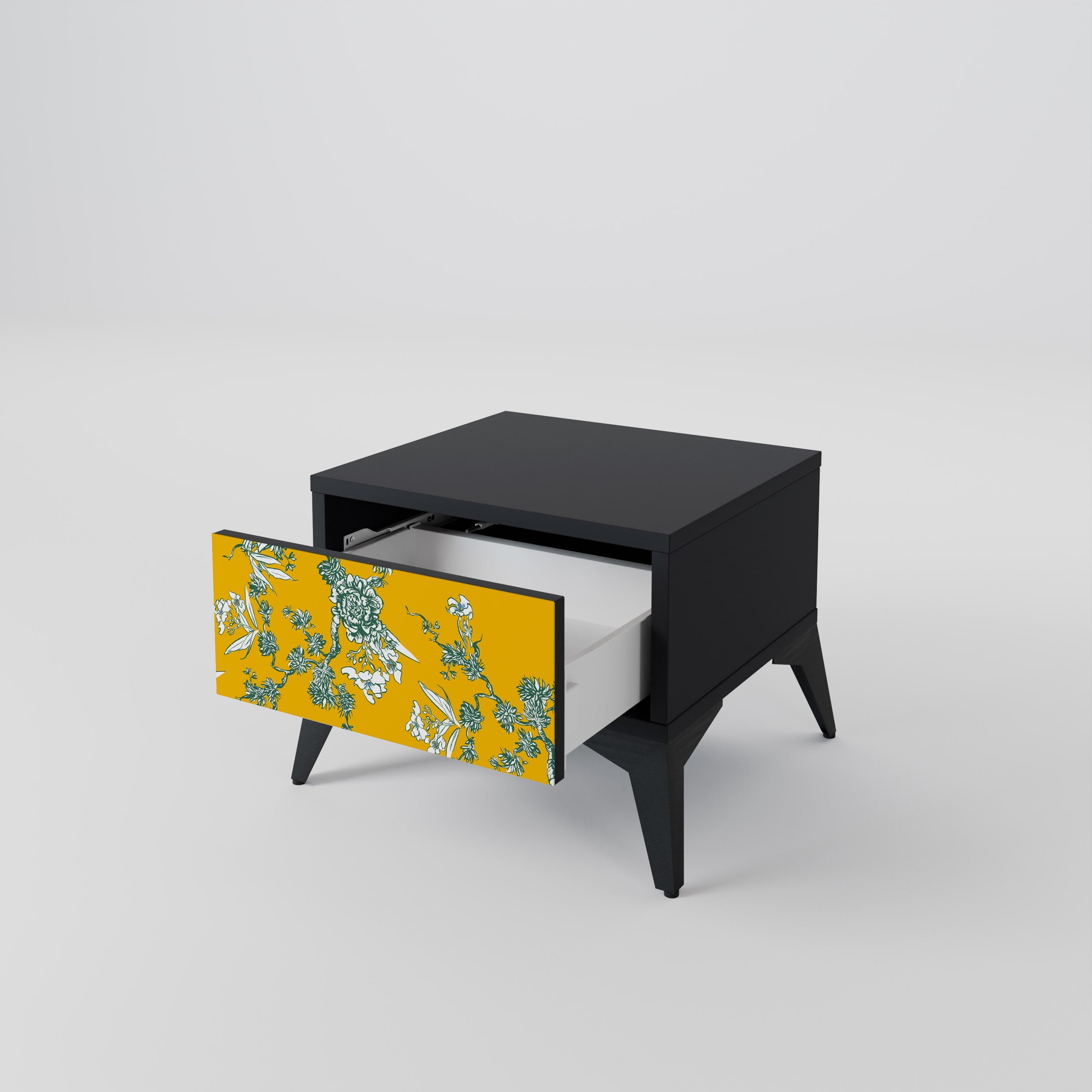 YELLOW CHINOISERIE Nachttisch in schwarzem Finish