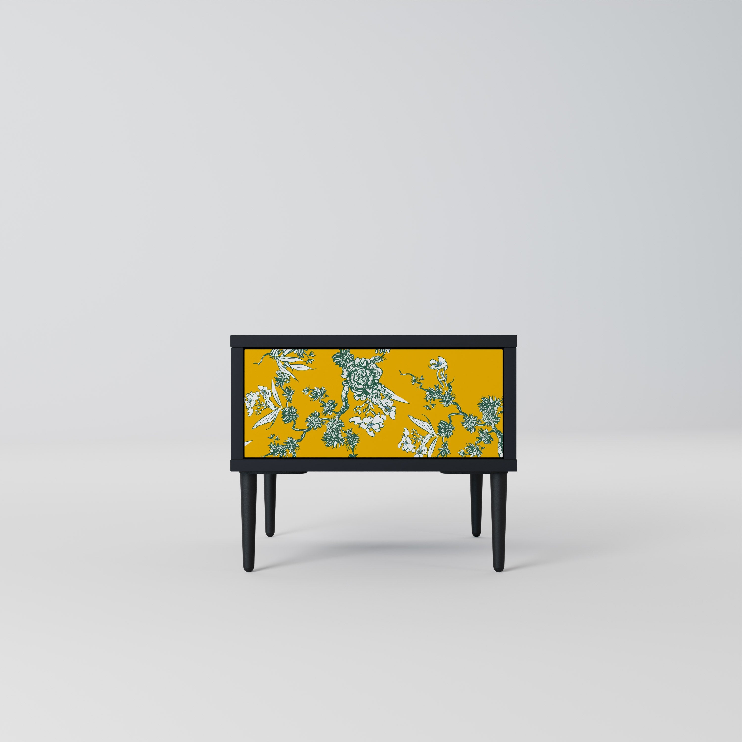 YELLOW CHINOISERIE Nachttisch in schwarzem Finish