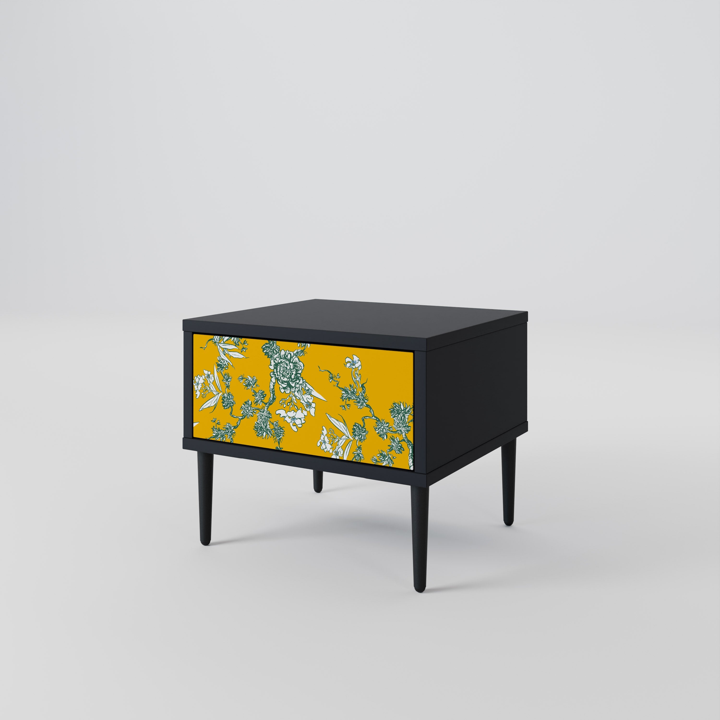 YELLOW CHINOISERIE Nachttisch in schwarzem Finish