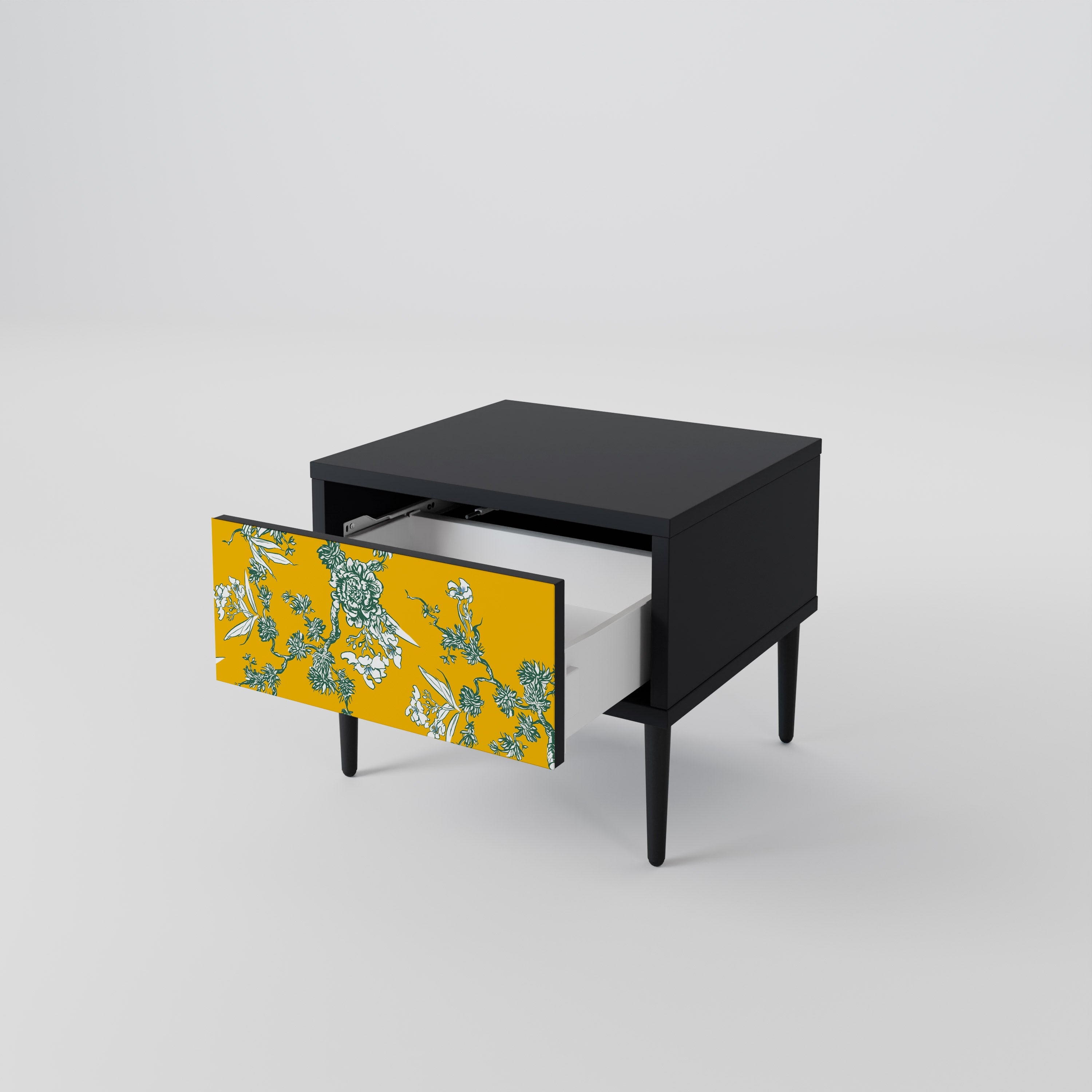 YELLOW CHINOISERIE Nachttisch in schwarzem Finish