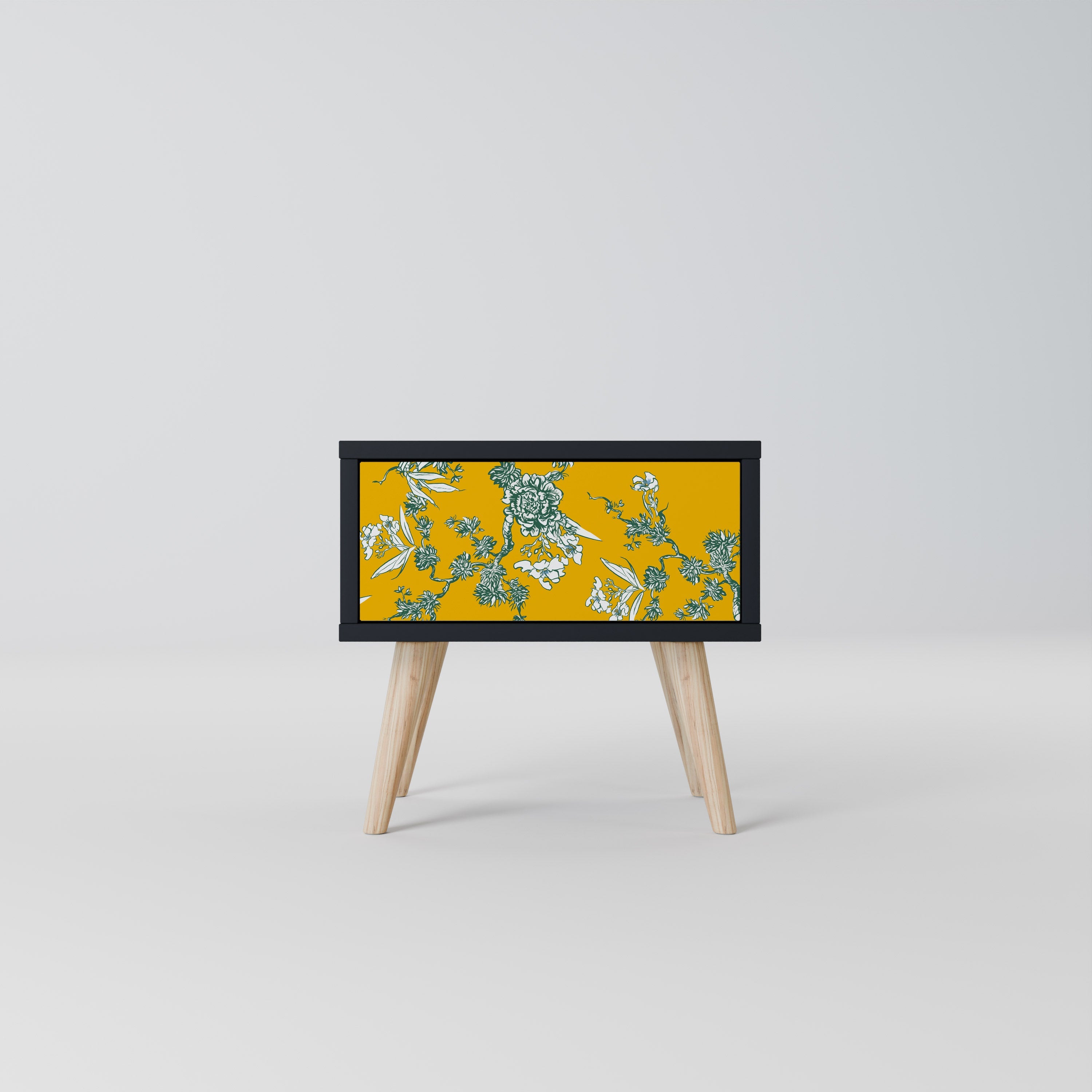 YELLOW CHINOISERIE Nachttisch in schwarzem Finish