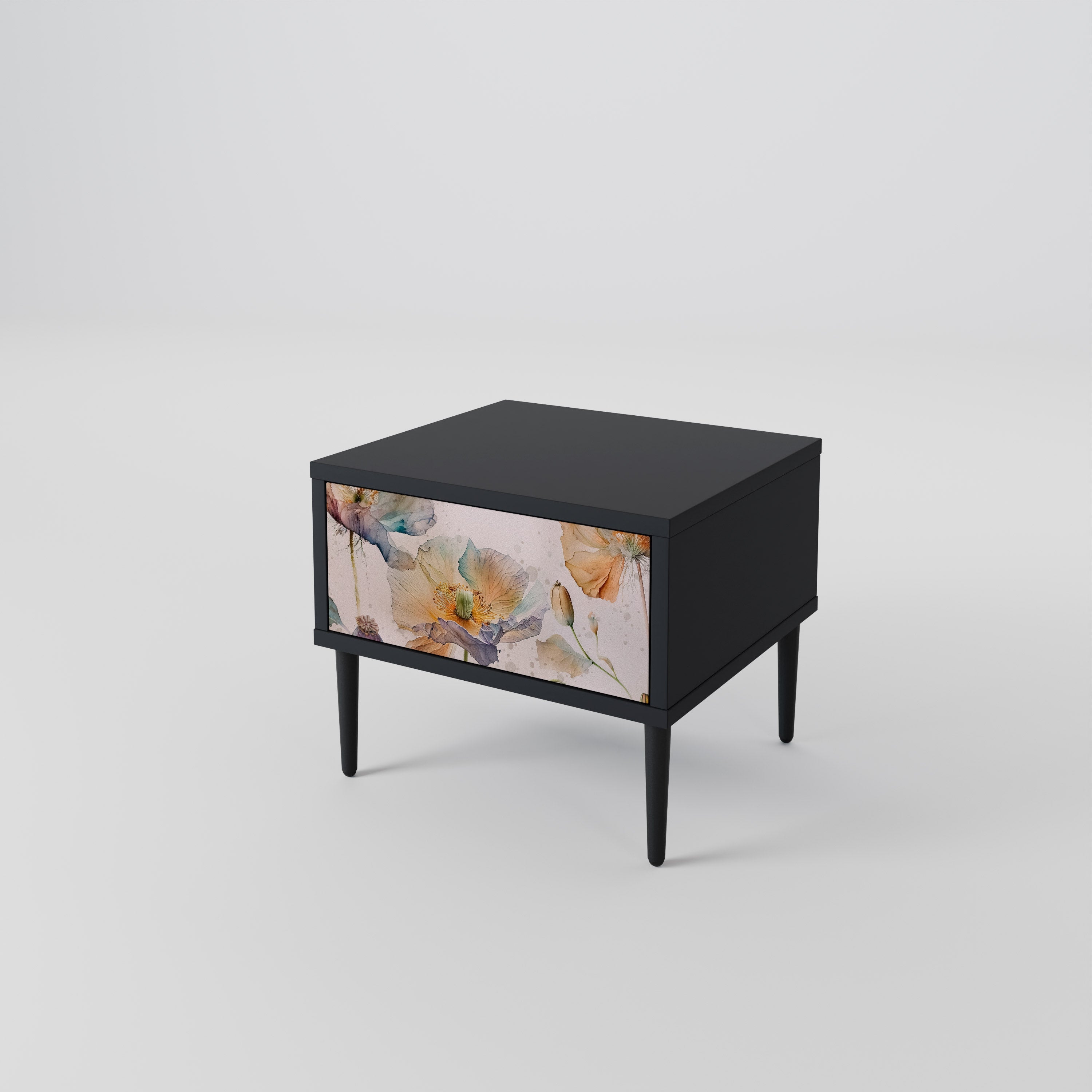 SOFTEN POPPY Nachttisch in Schwarz