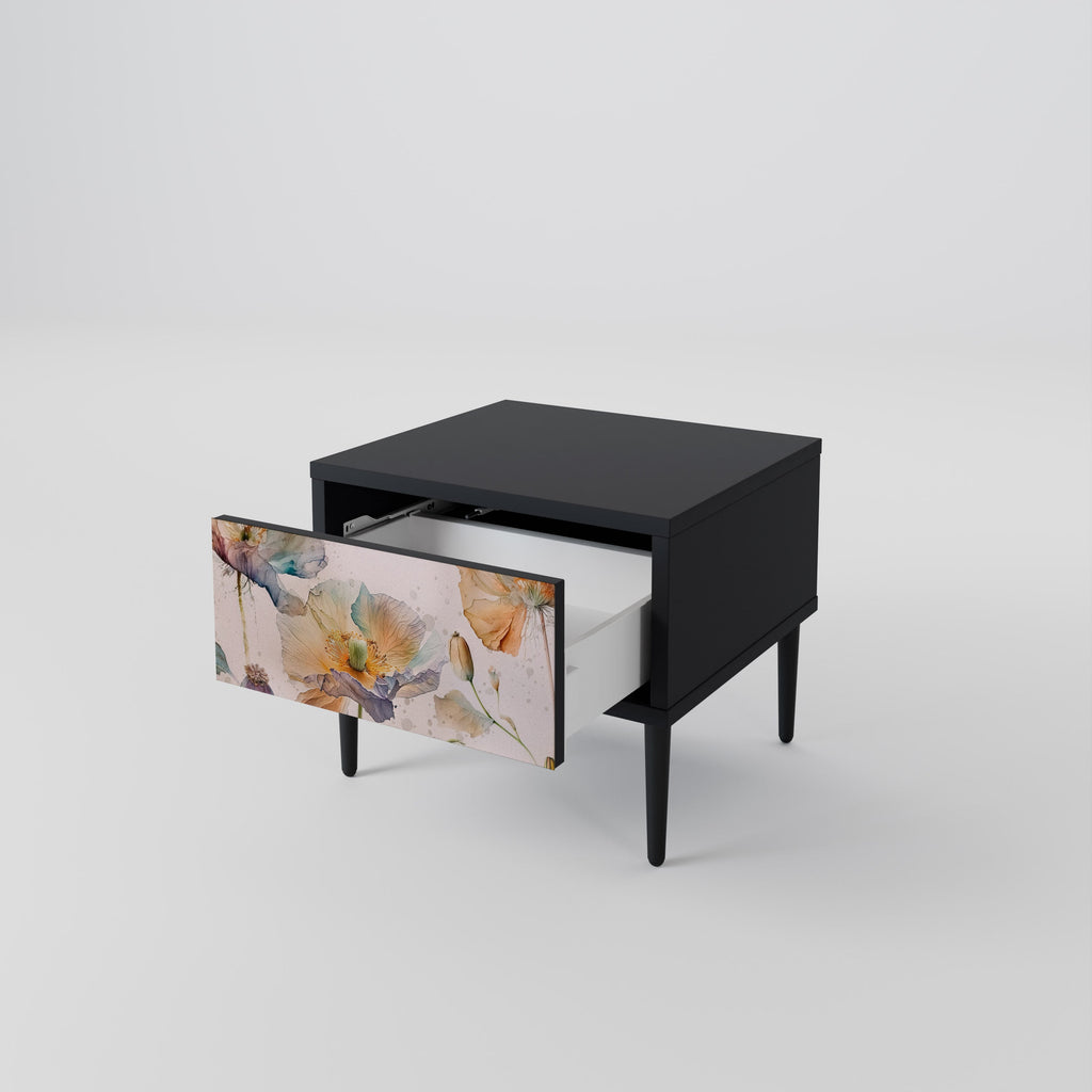 SOFTEN POPPY Nachttisch in Schwarz