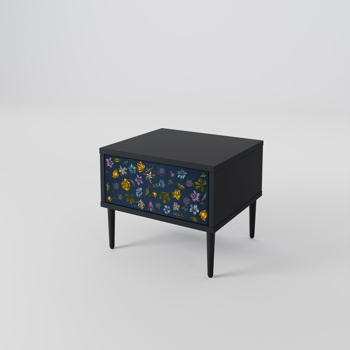 FLOWERS ON NAVY BLUE Nachttisch
