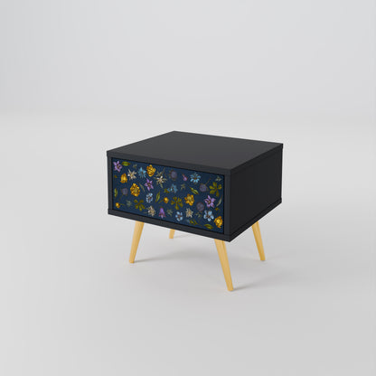 FLOWERS ON NAVY BLUE Nachttisch
