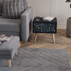 FLOWERS ON NAVY BLUE Nachttisch in Schwarz