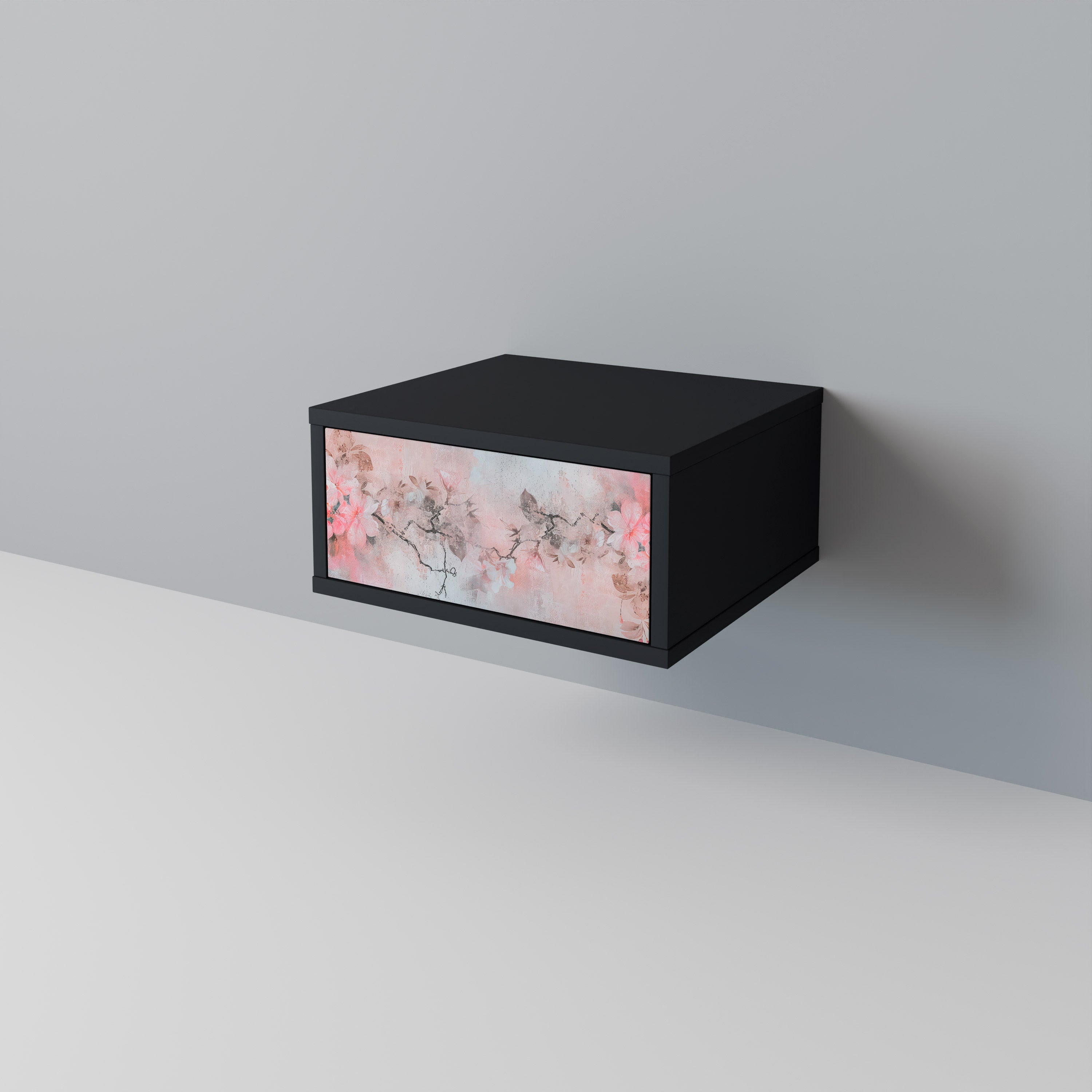 CHERRY BLOSSOM Nachttisch in Schwarz