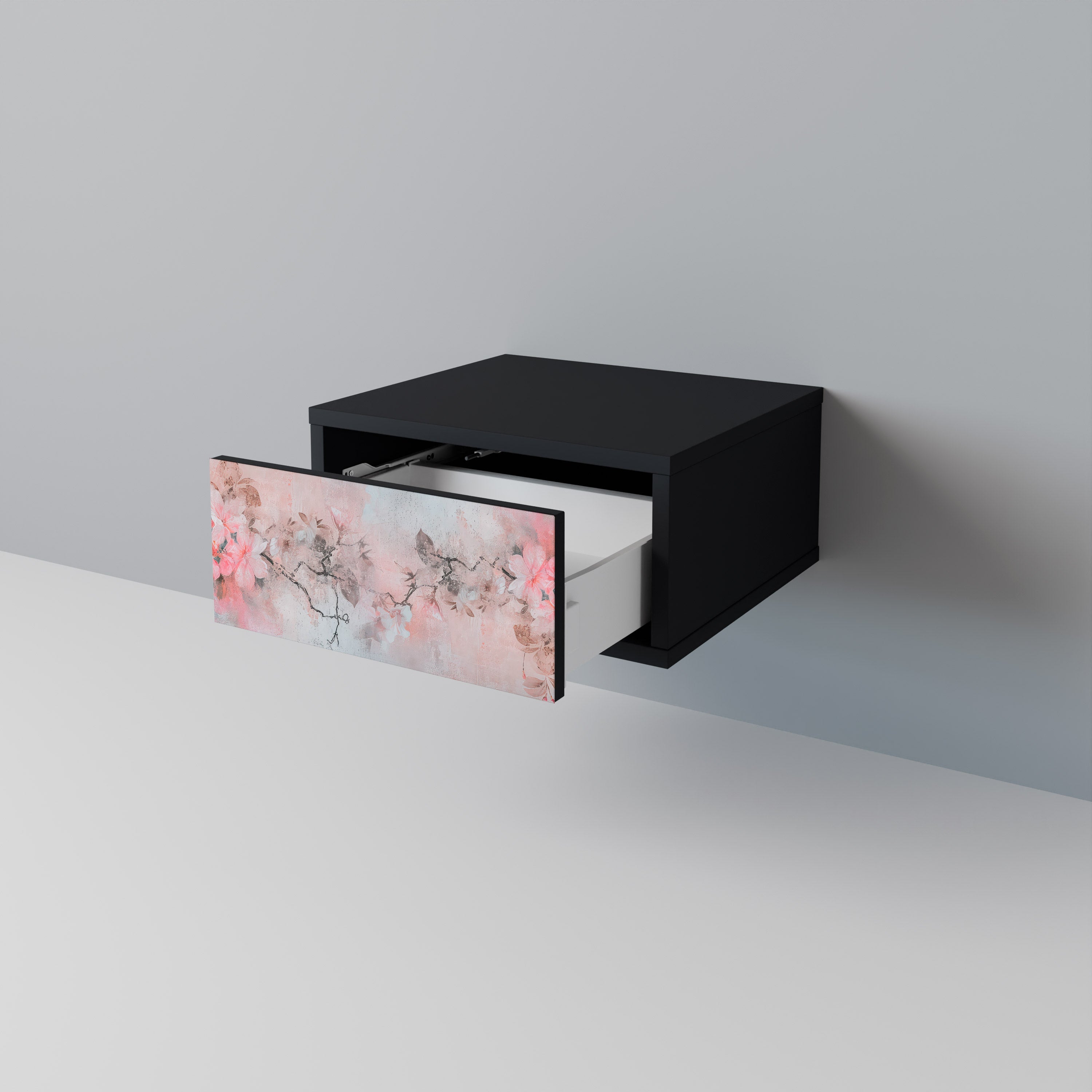 CHERRY BLOSSOM Nachttisch in Schwarz