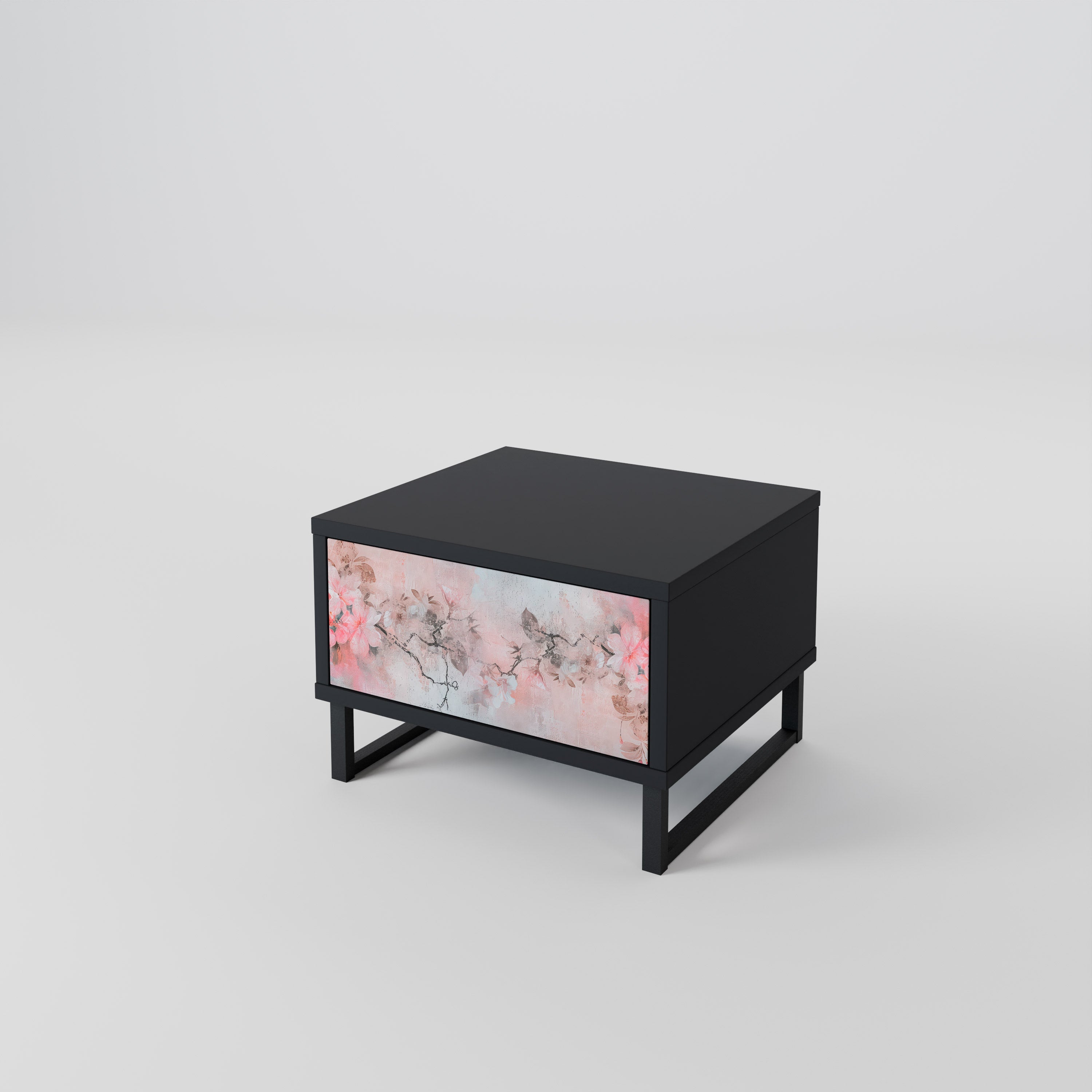 CHERRY BLOSSOM Nachttisch in Schwarz