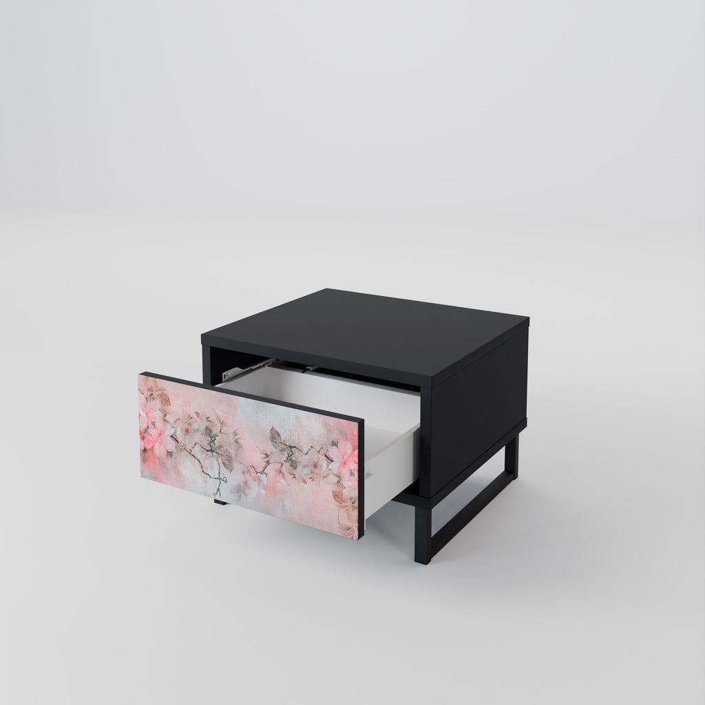 CHERRY BLOSSOM Nachttisch in Schwarz