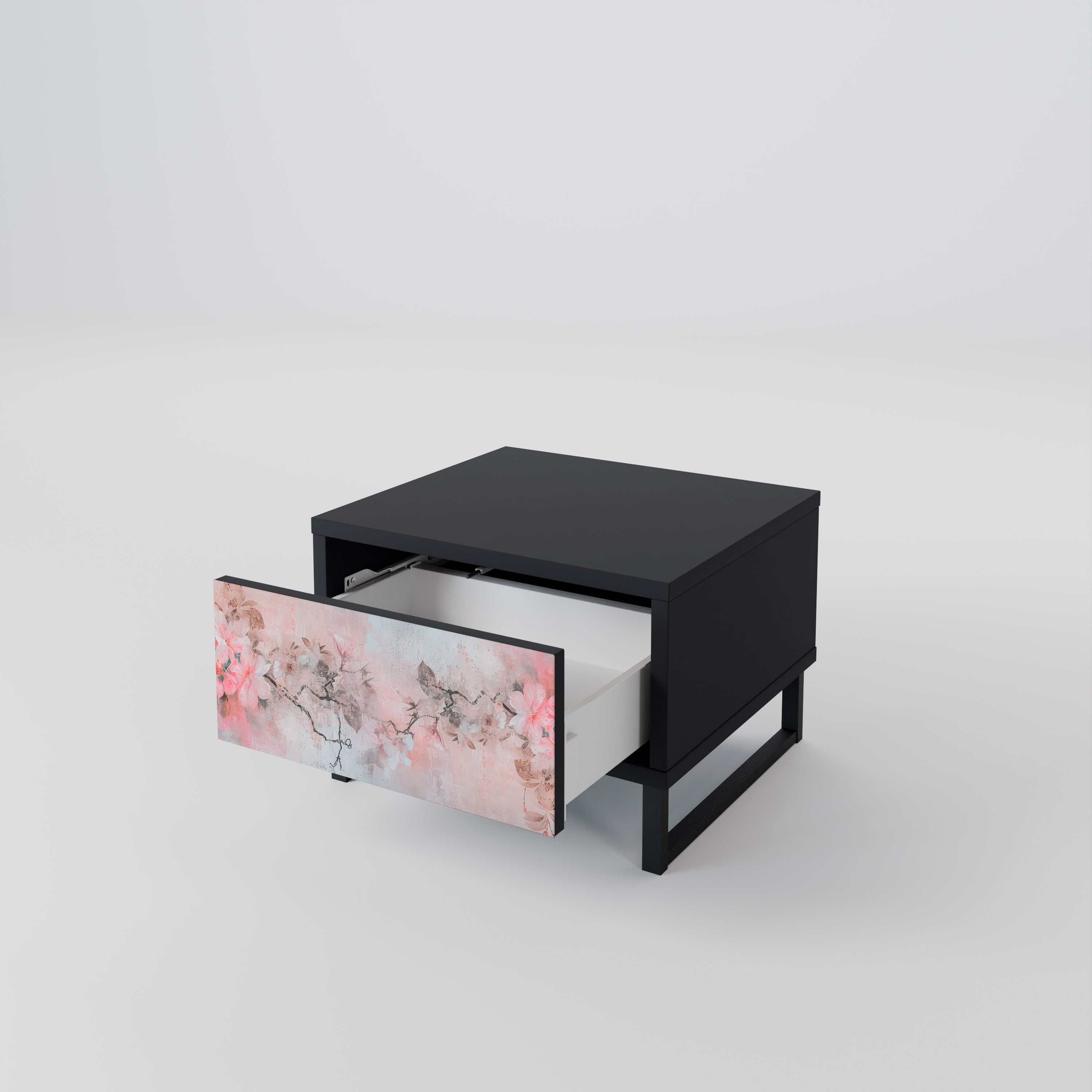 CHERRY BLOSSOM Nachttisch in Schwarz