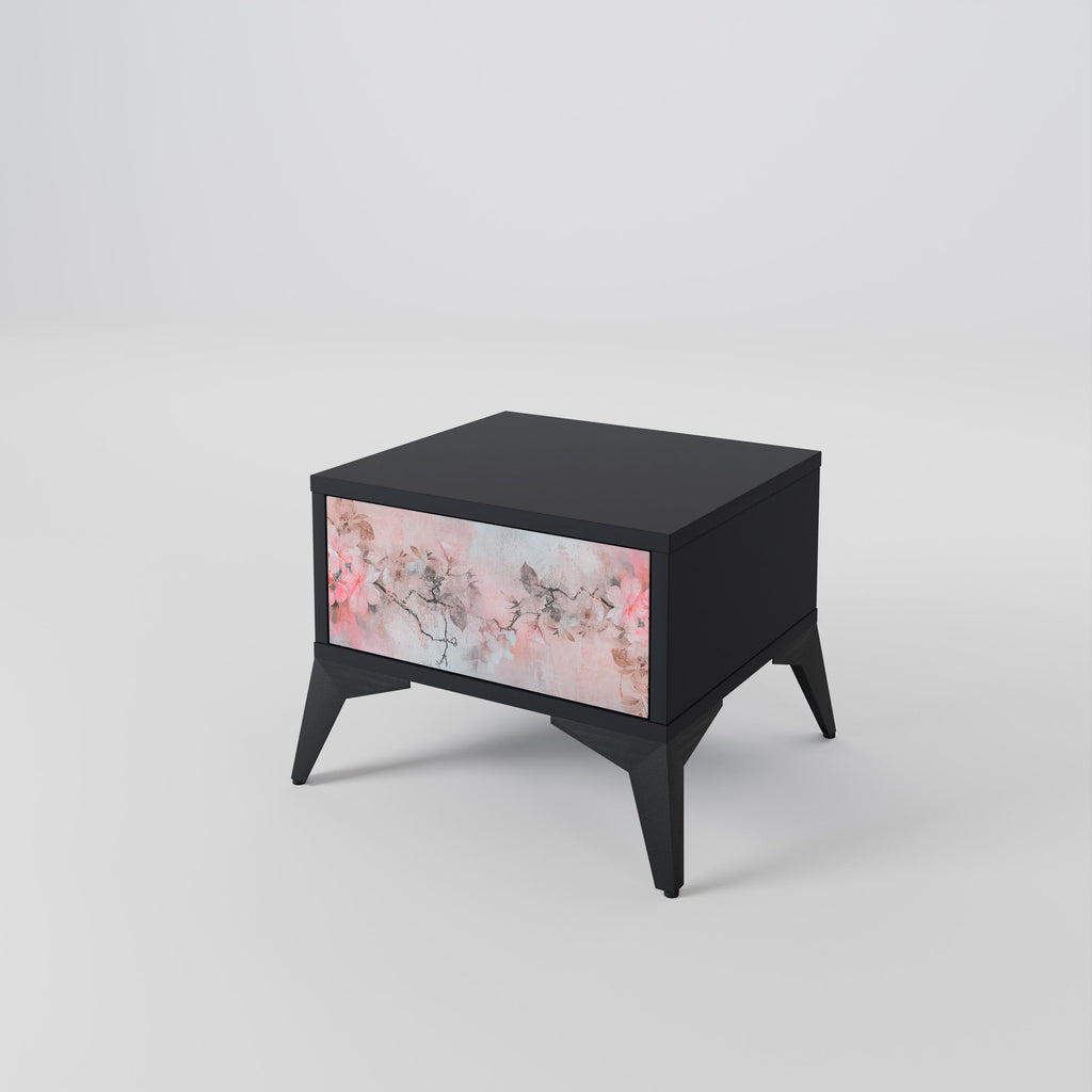 CHERRY BLOSSOM Nachttisch in Schwarz