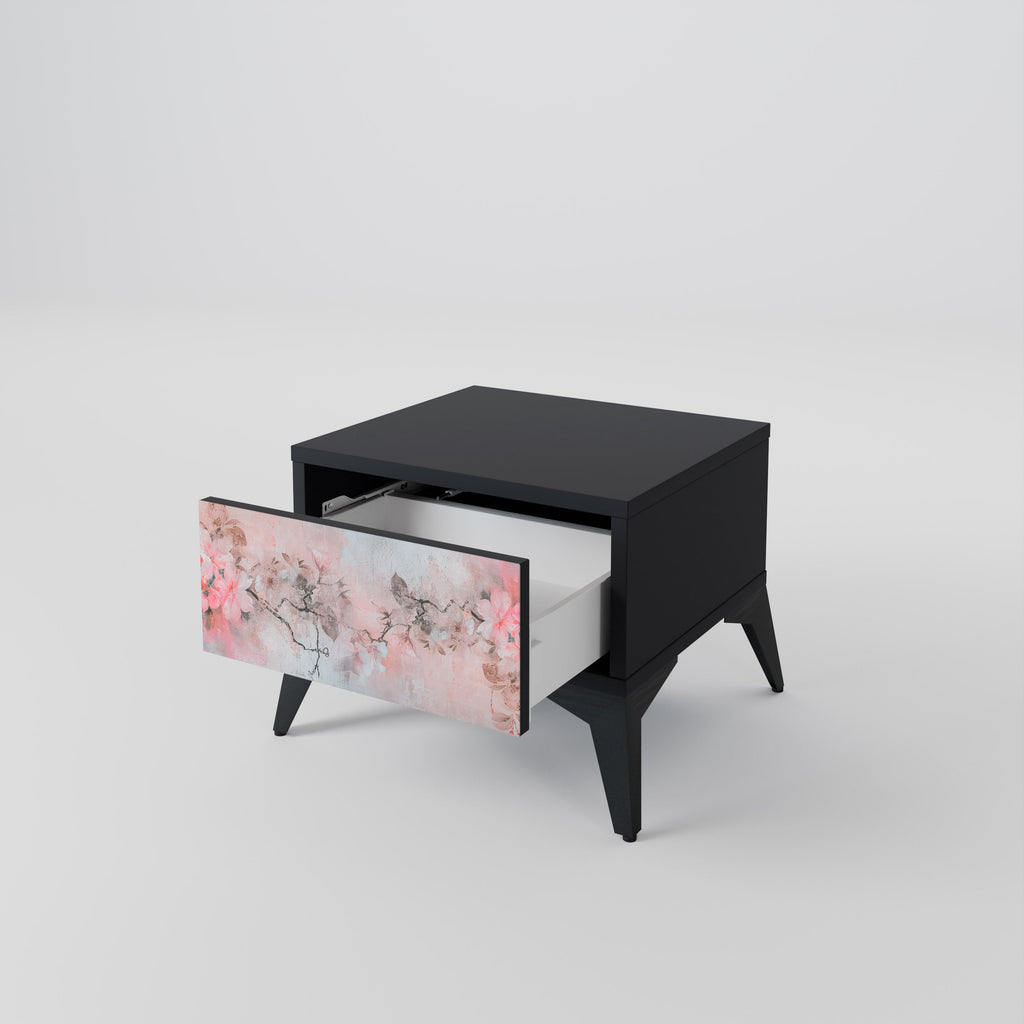 CHERRY BLOSSOM Nachttisch in Schwarz