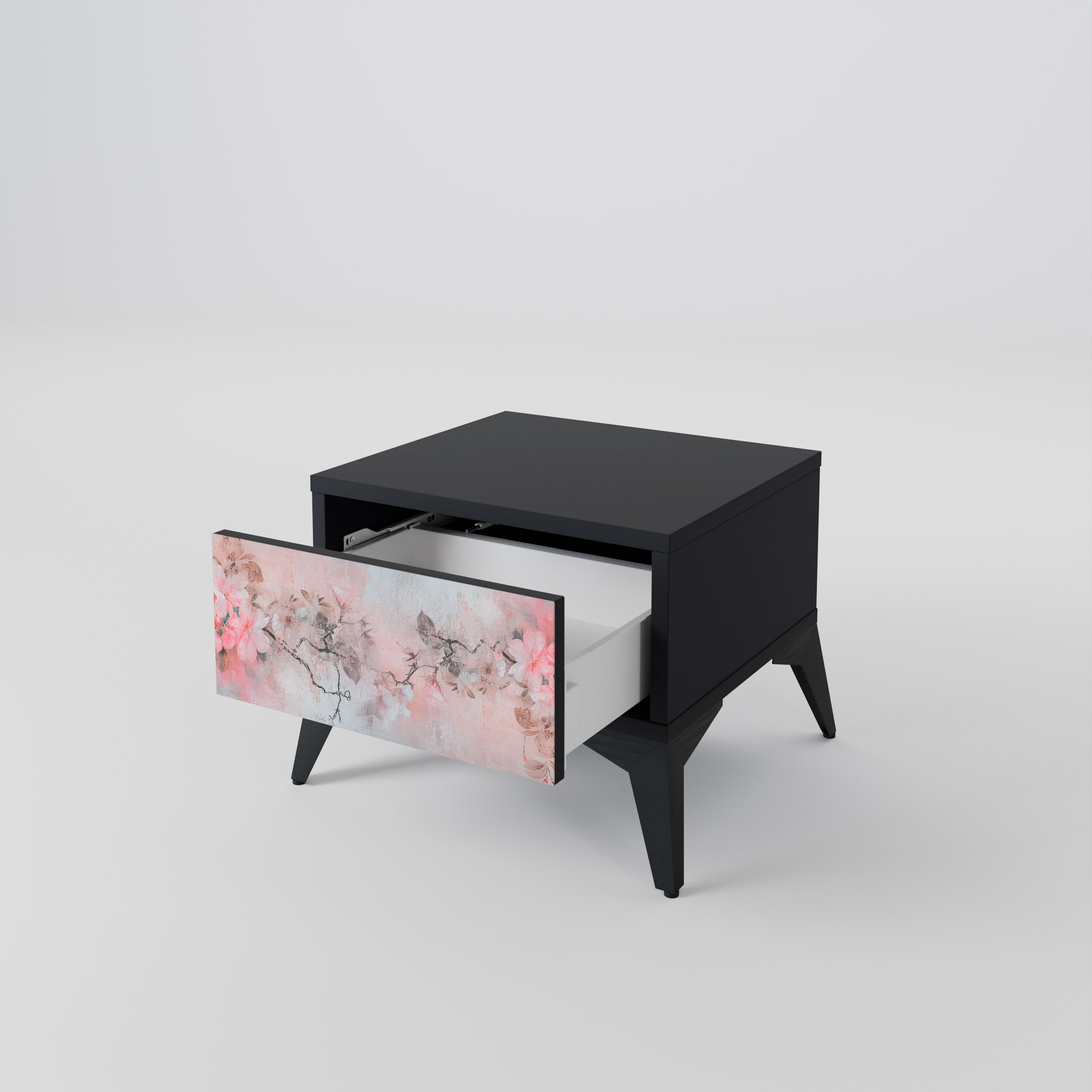 CHERRY BLOSSOM Nachttisch in Schwarz