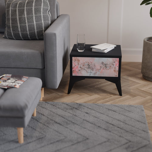 CHERRY BLOSSOM Nachttisch in Schwarz