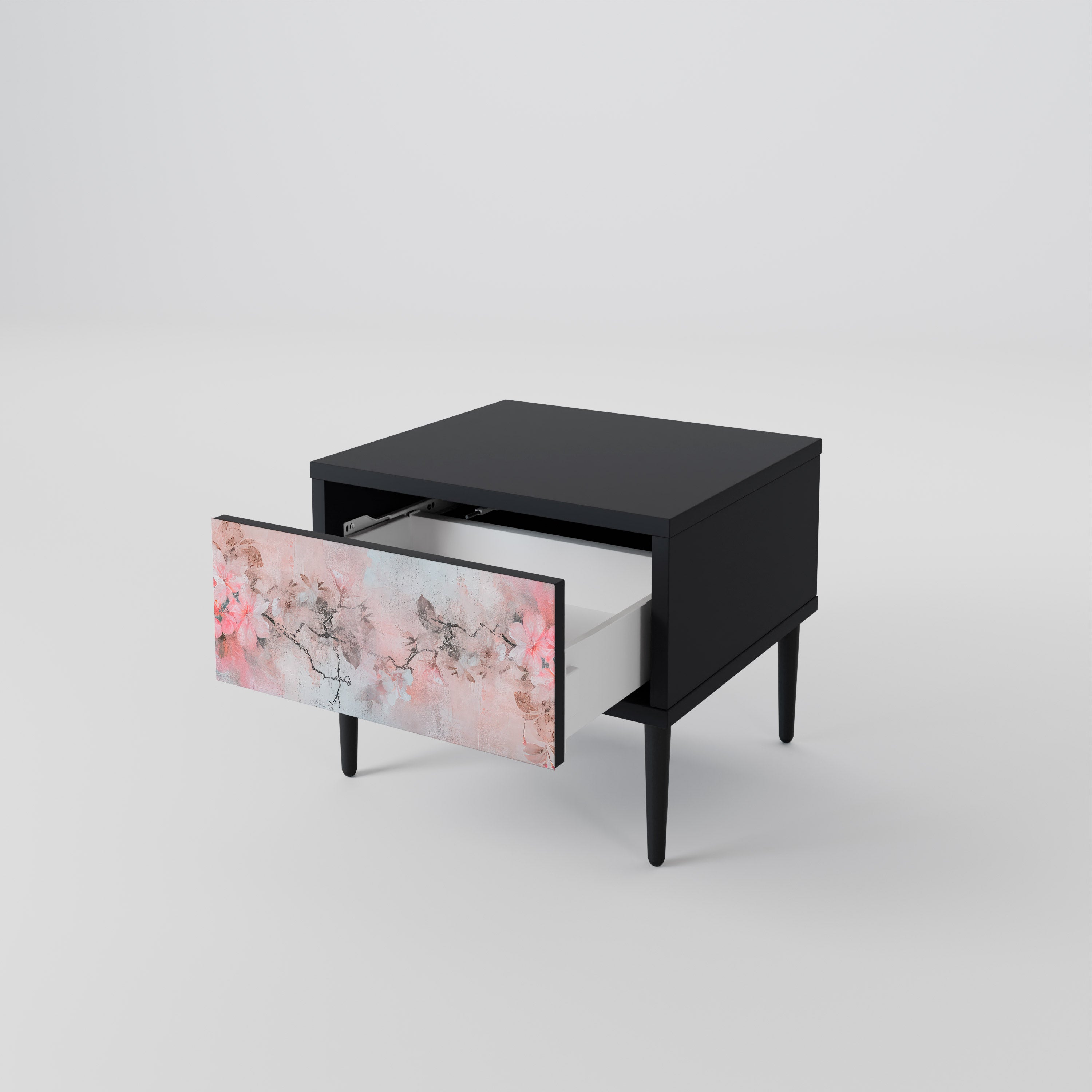 CHERRY BLOSSOM Nachttisch in Schwarz