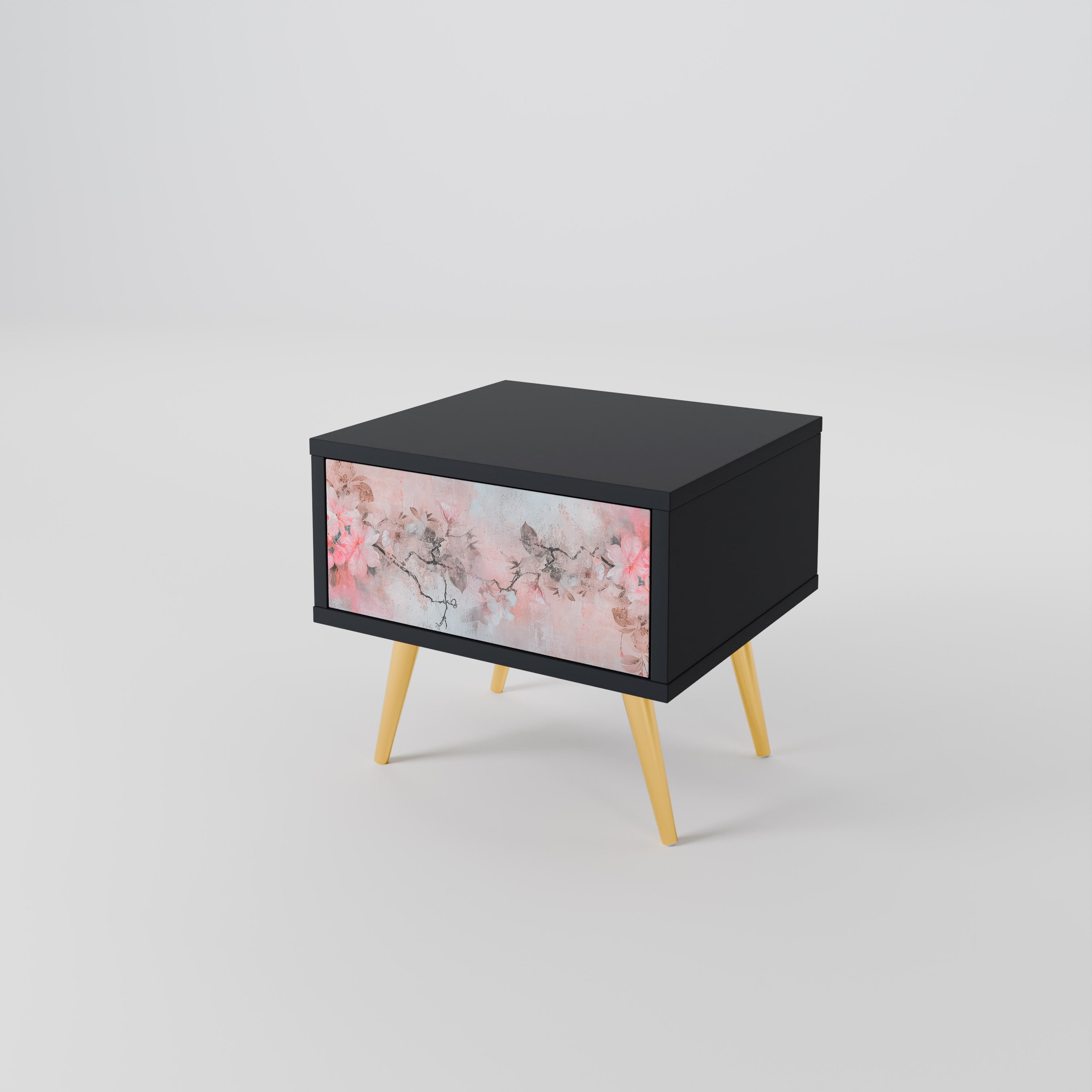 CHERRY BLOSSOM Nachttisch in Schwarz