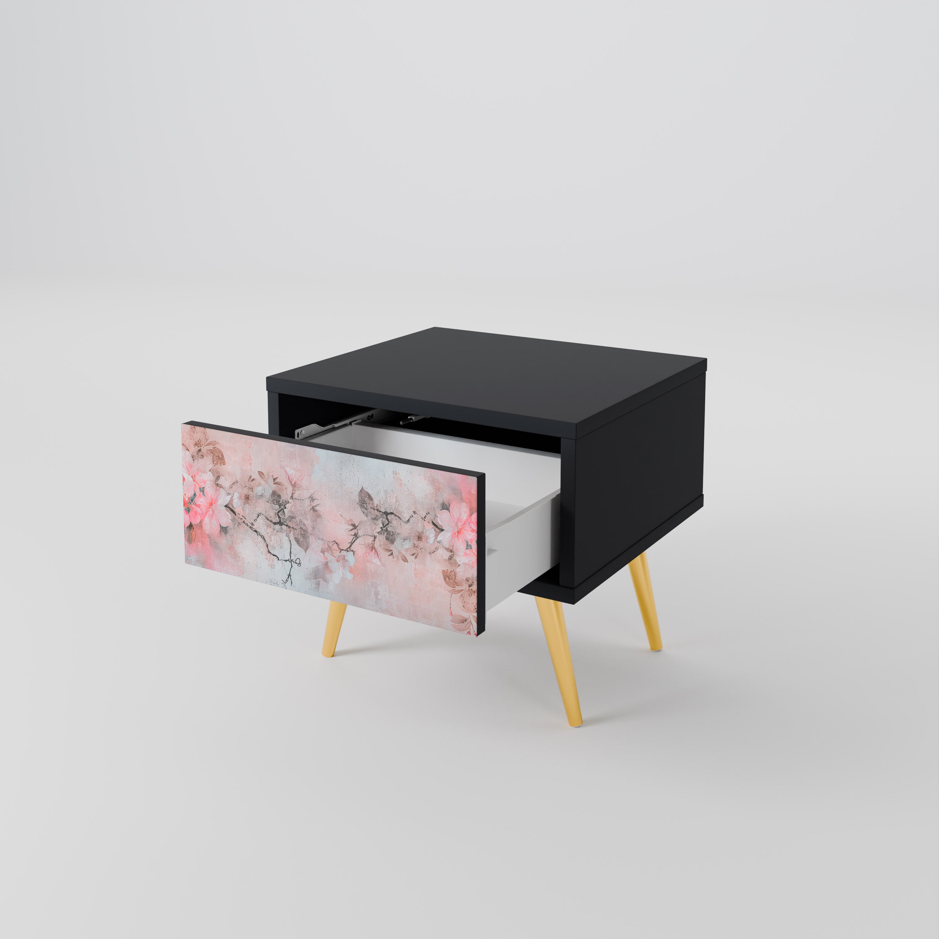 CHERRY BLOSSOM Nachttisch in Schwarz