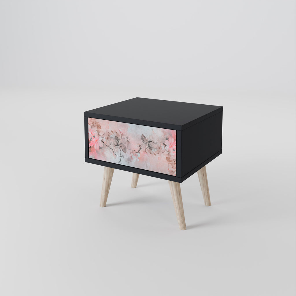 CHERRY BLOSSOM Nachttisch in Schwarz