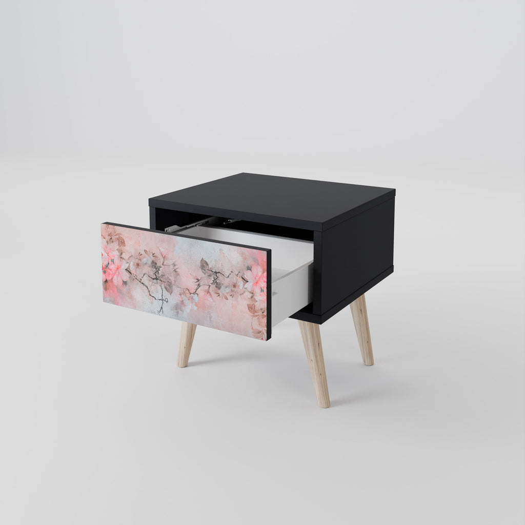 CHERRY BLOSSOM Nachttisch in Schwarz