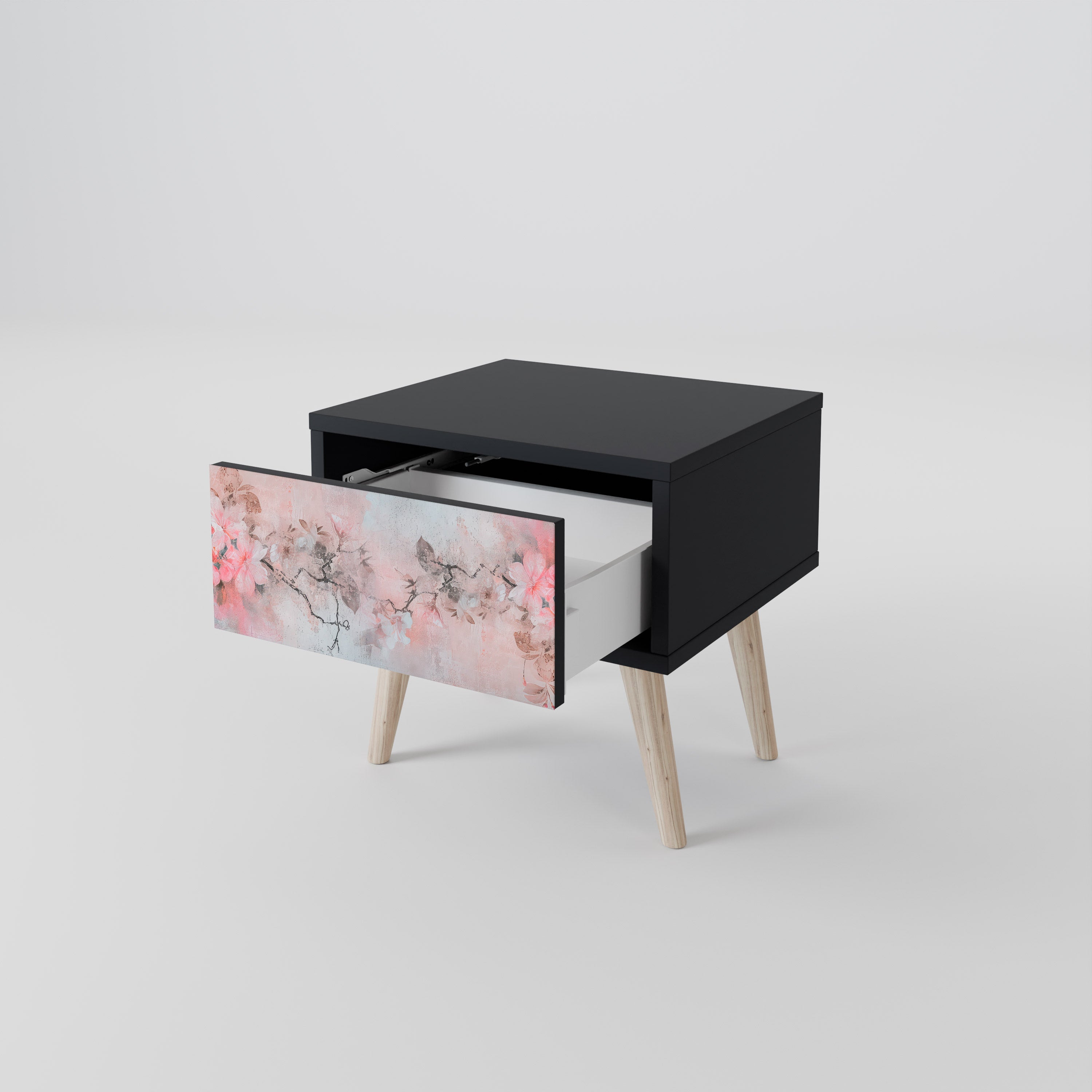 CHERRY BLOSSOM Nachttisch in Schwarz