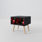 DAHLIAS AND POMEGRANATES Nachttisch in Schwarz