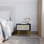 COLORFUL INSECTS Nachttisch in Schwarz