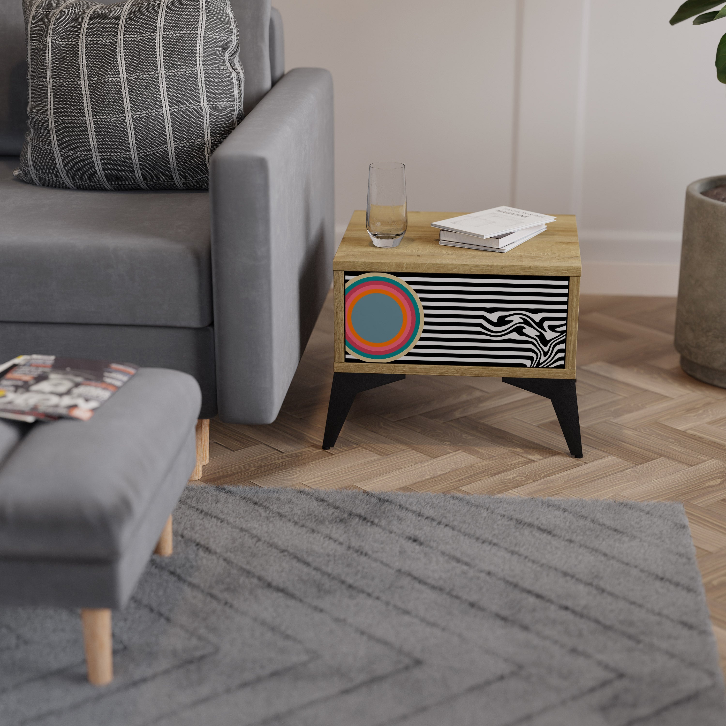 SPECTRA SHOWCASE Nachttisch in Eichenoptik