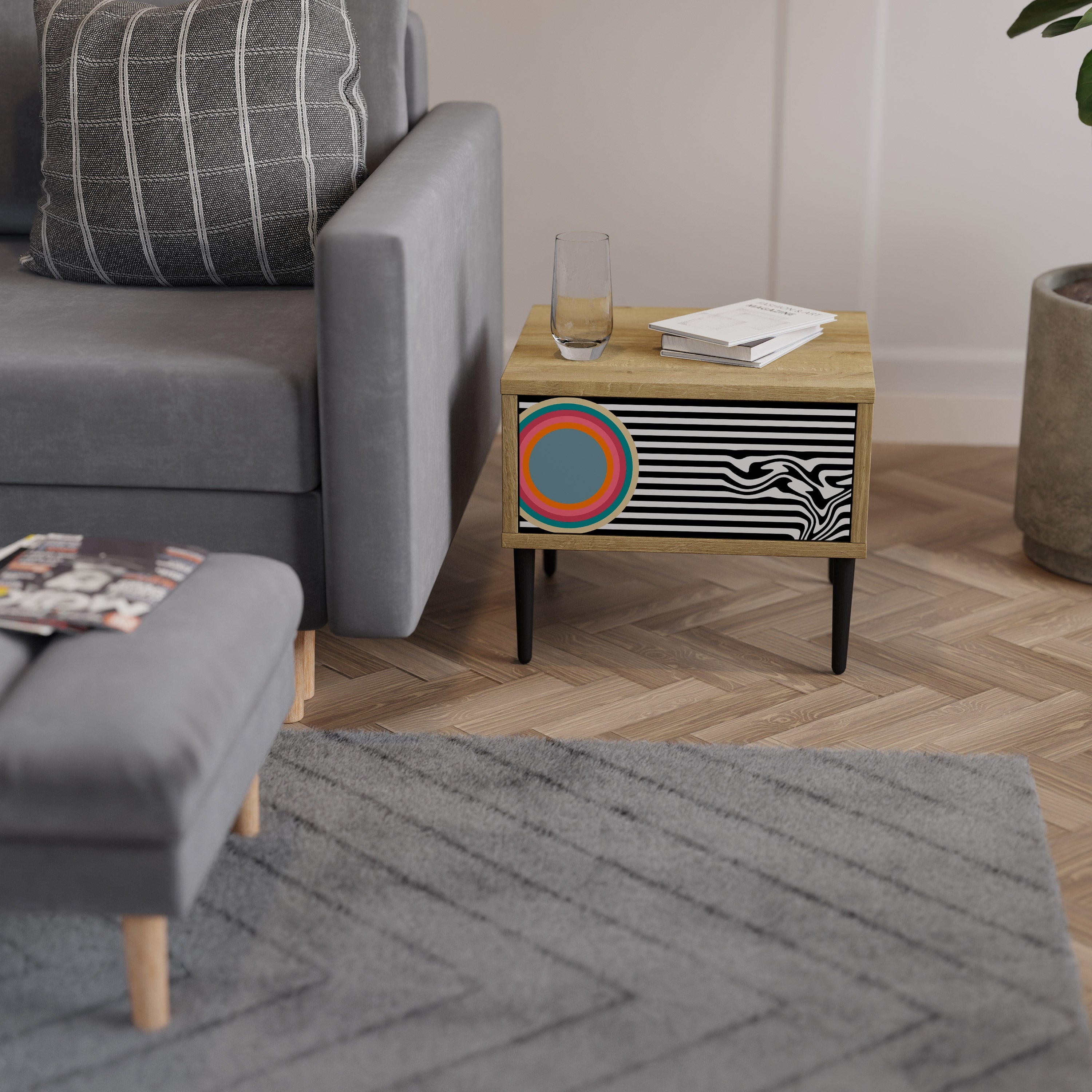 SPECTRA SHOWCASE Nachttisch in Eichenoptik