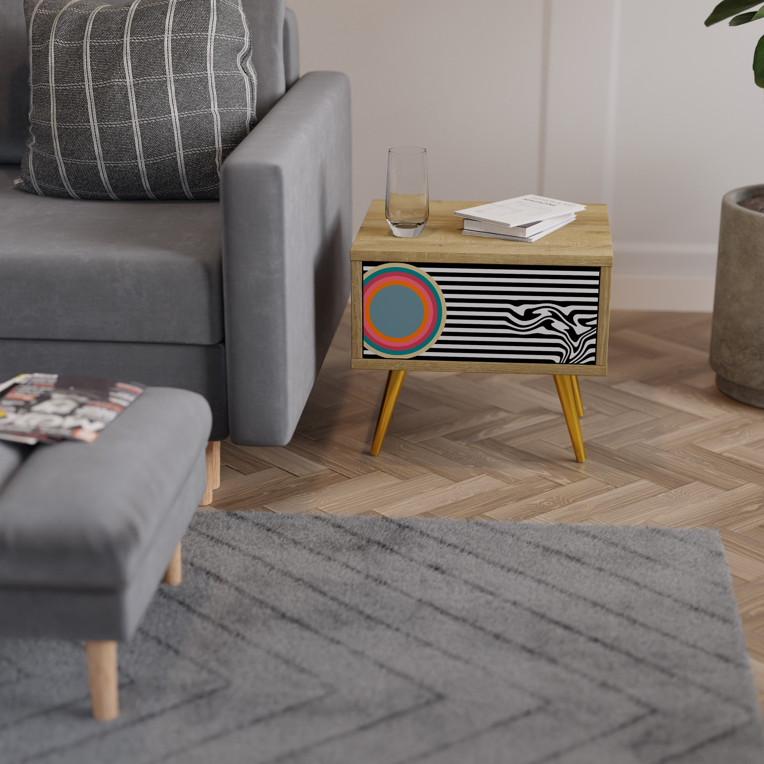 SPECTRA SHOWCASE Nachttisch in Eichenoptik