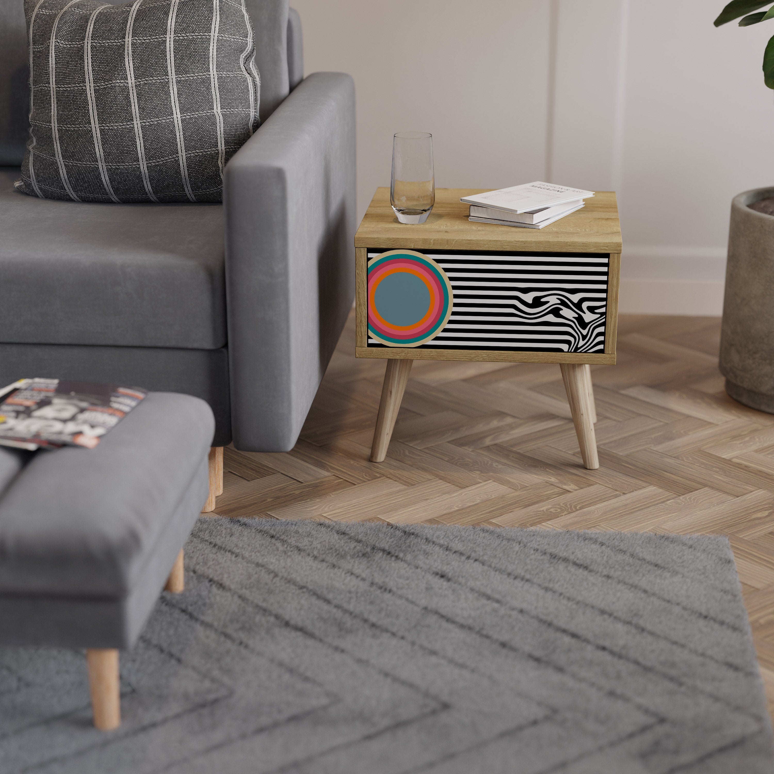 SPECTRA SHOWCASE Nachttisch in Eichenoptik