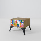 GEOMETRIC GLIMMER Nachttisch in Eiche-Optik