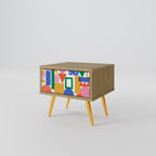 GEOMETRIC GLIMMER Nachttisch in Eiche-Optik