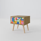 GEOMETRIC GLIMMER Nachttisch in Eiche-Optik