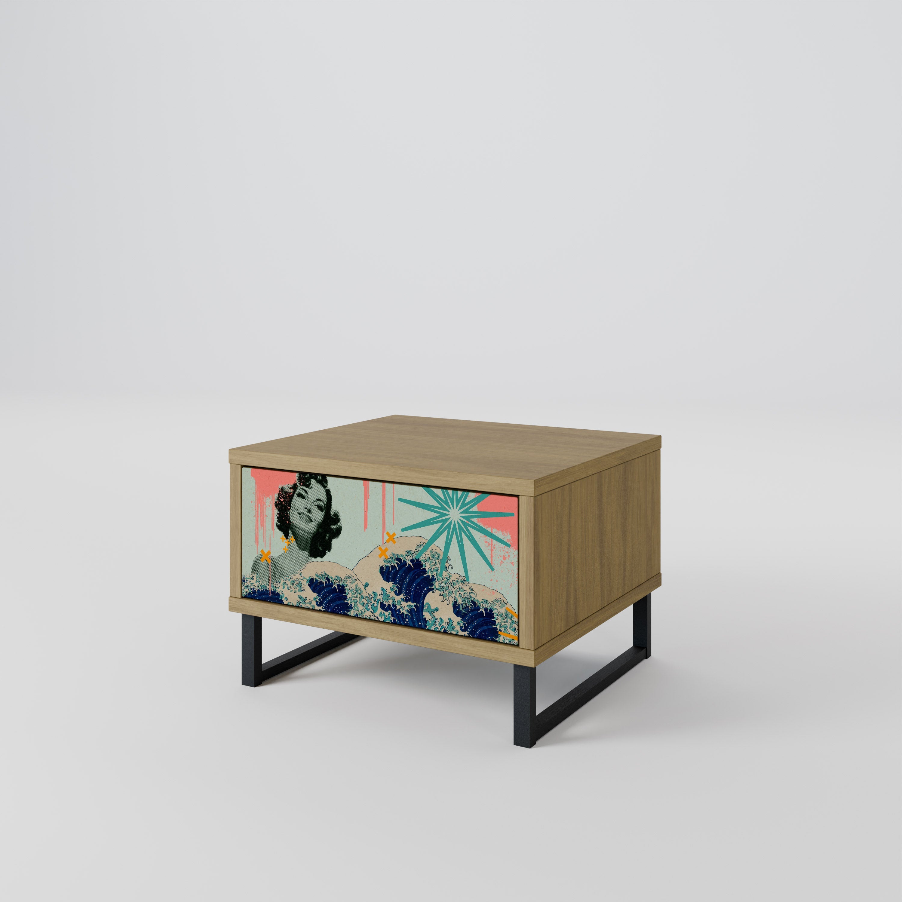 KANAGAWA BEAUTY Nachttisch in Eichenoptik