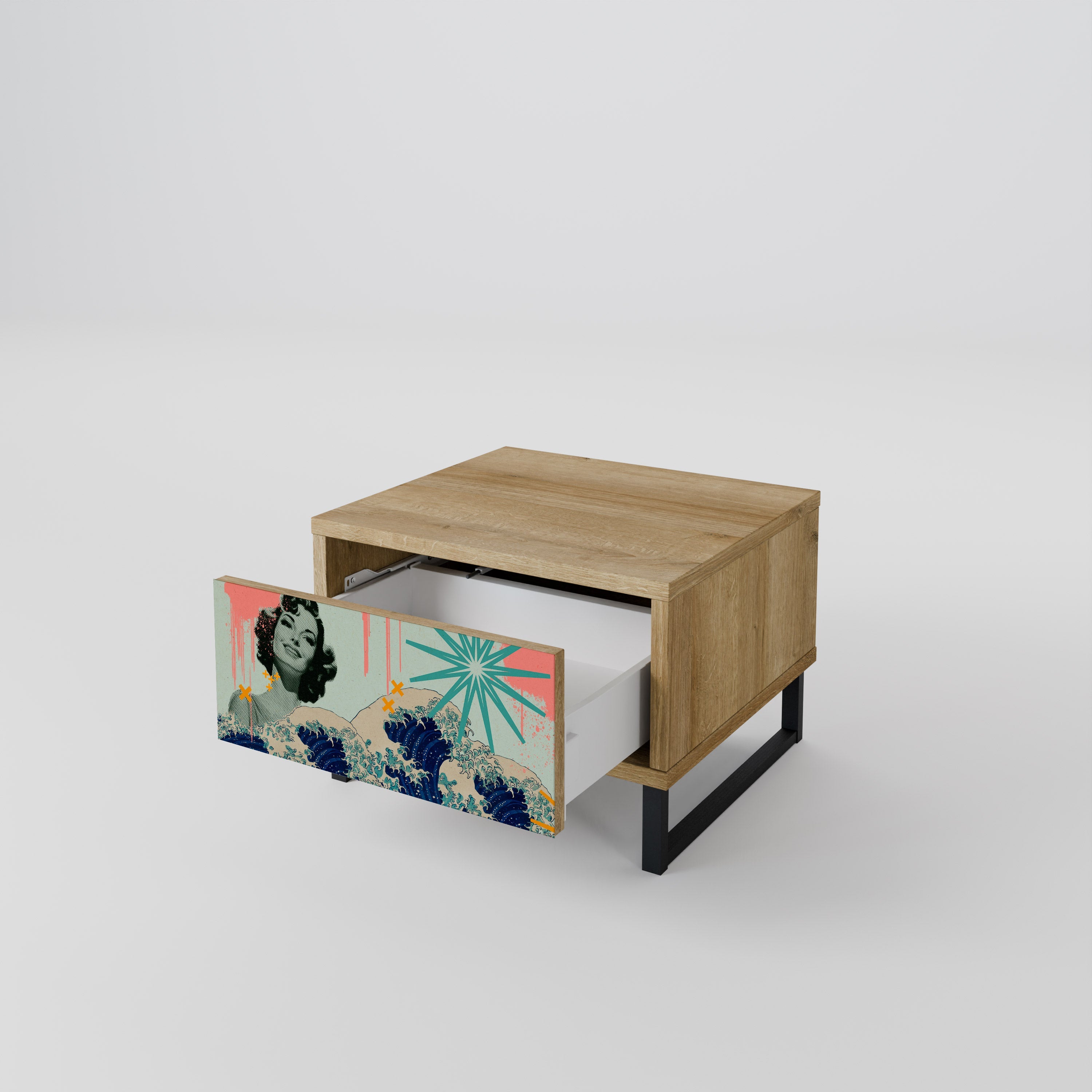 KANAGAWA BEAUTY Nachttisch in Eichenoptik
