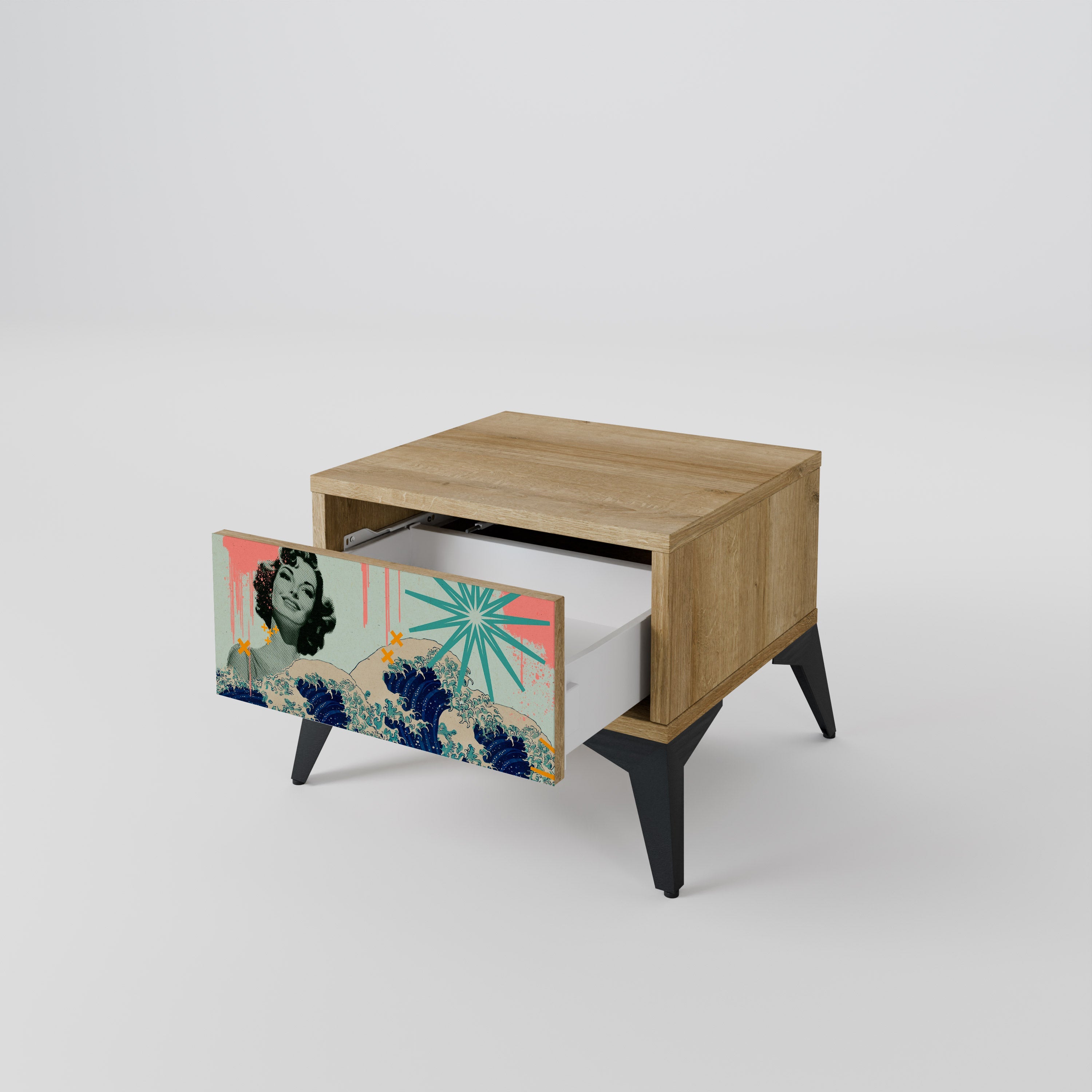 KANAGAWA BEAUTY Nachttisch in Eichenoptik