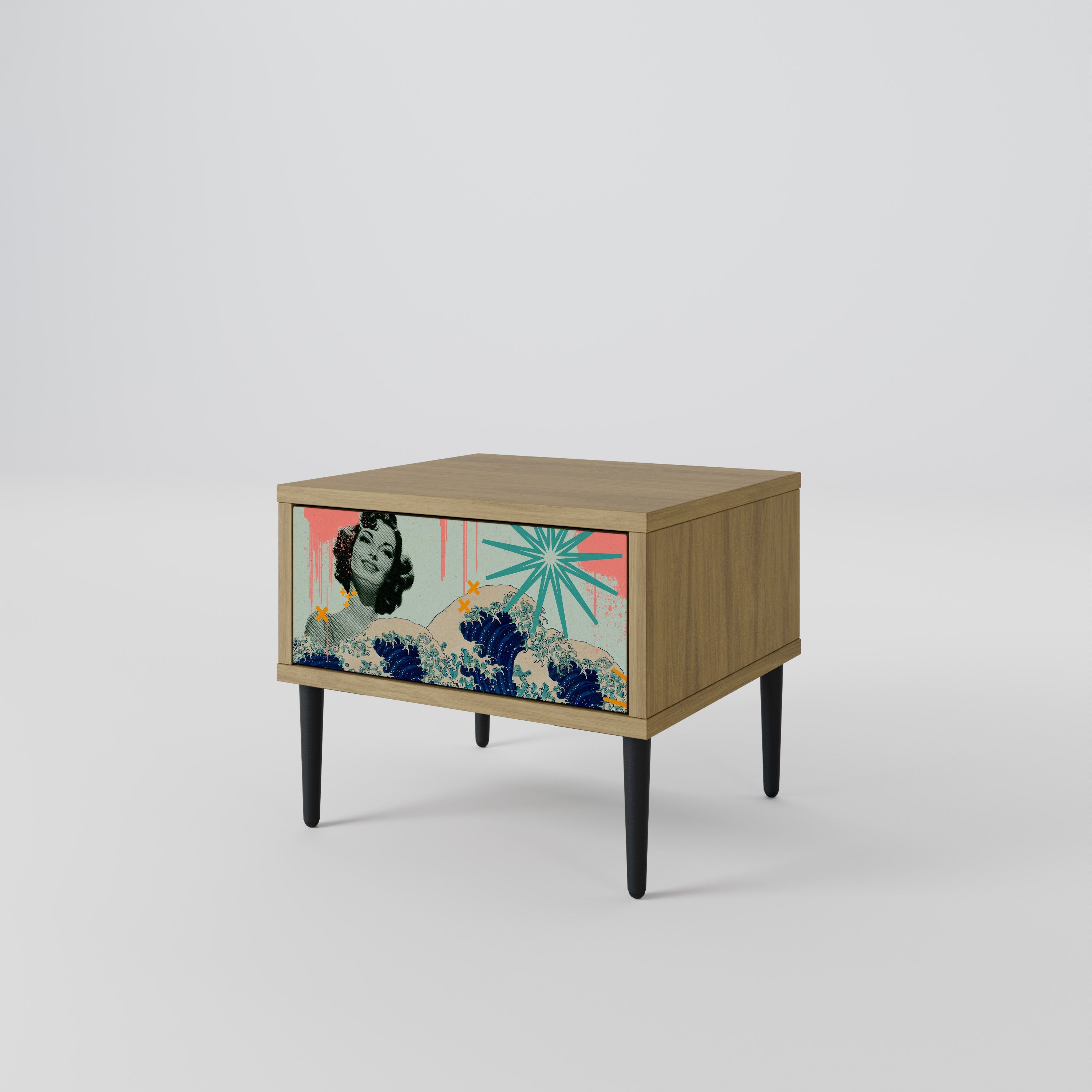 KANAGAWA BEAUTY Nachttisch in Eichenoptik