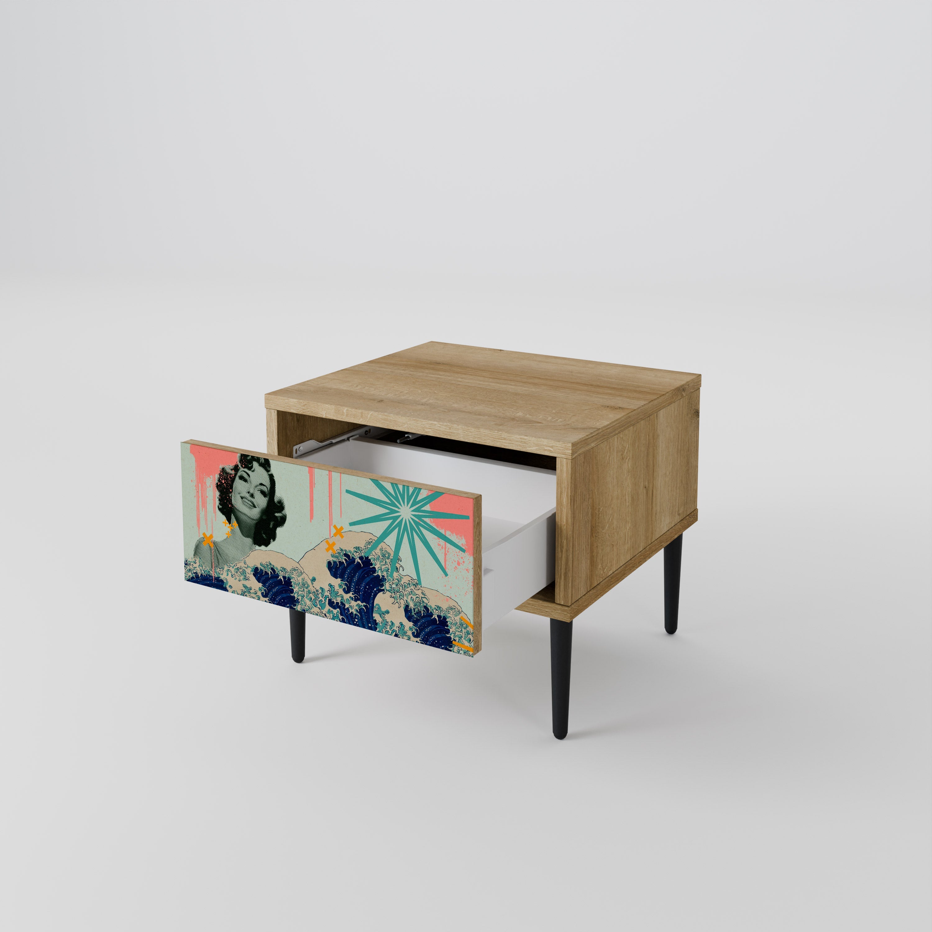 KANAGAWA BEAUTY Nachttisch in Eichenoptik